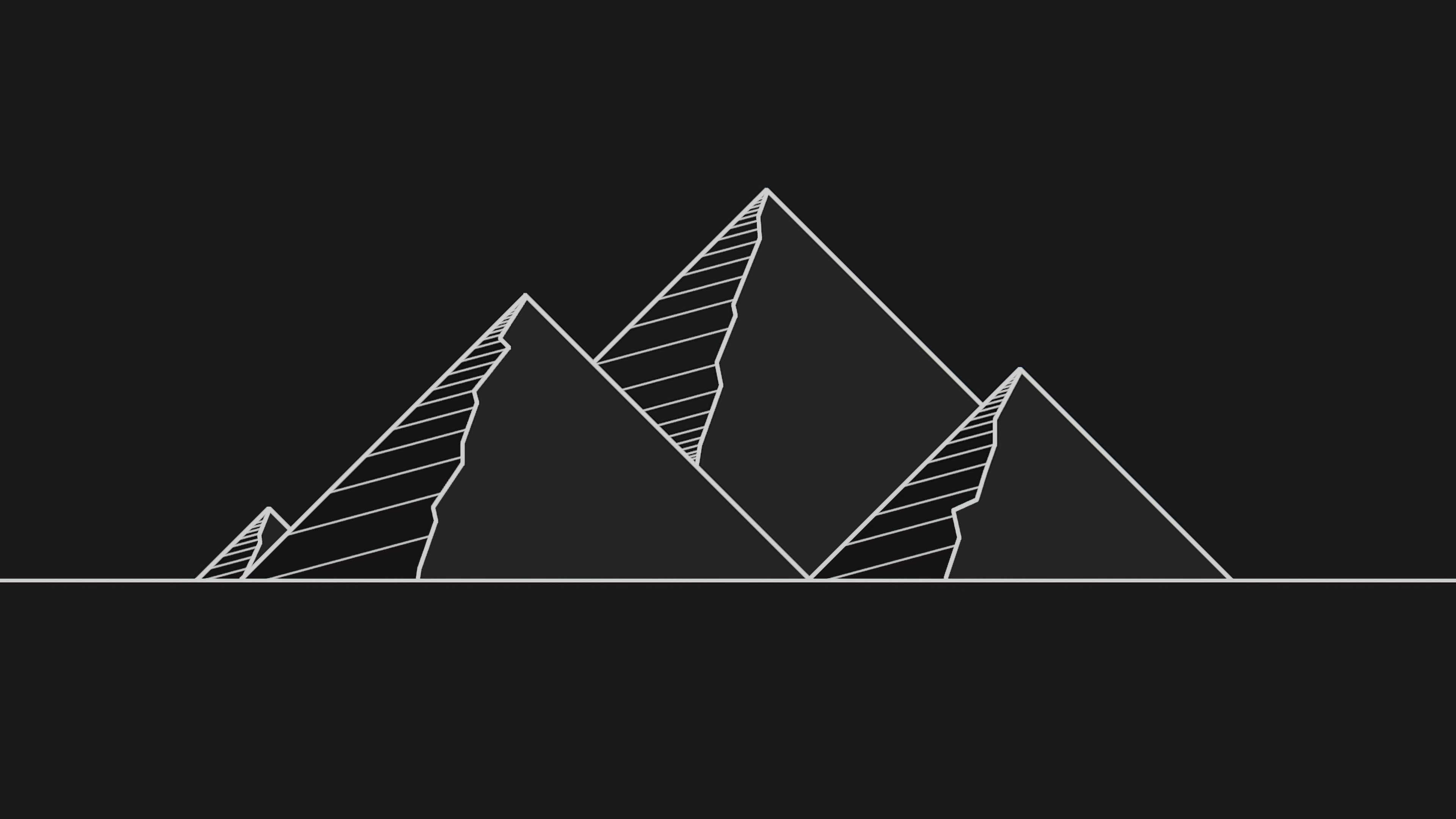 pyramid, minimalsim, minimalist, dark, black, artist, artwork, digital art, hd, 4k, HD Wallpaper