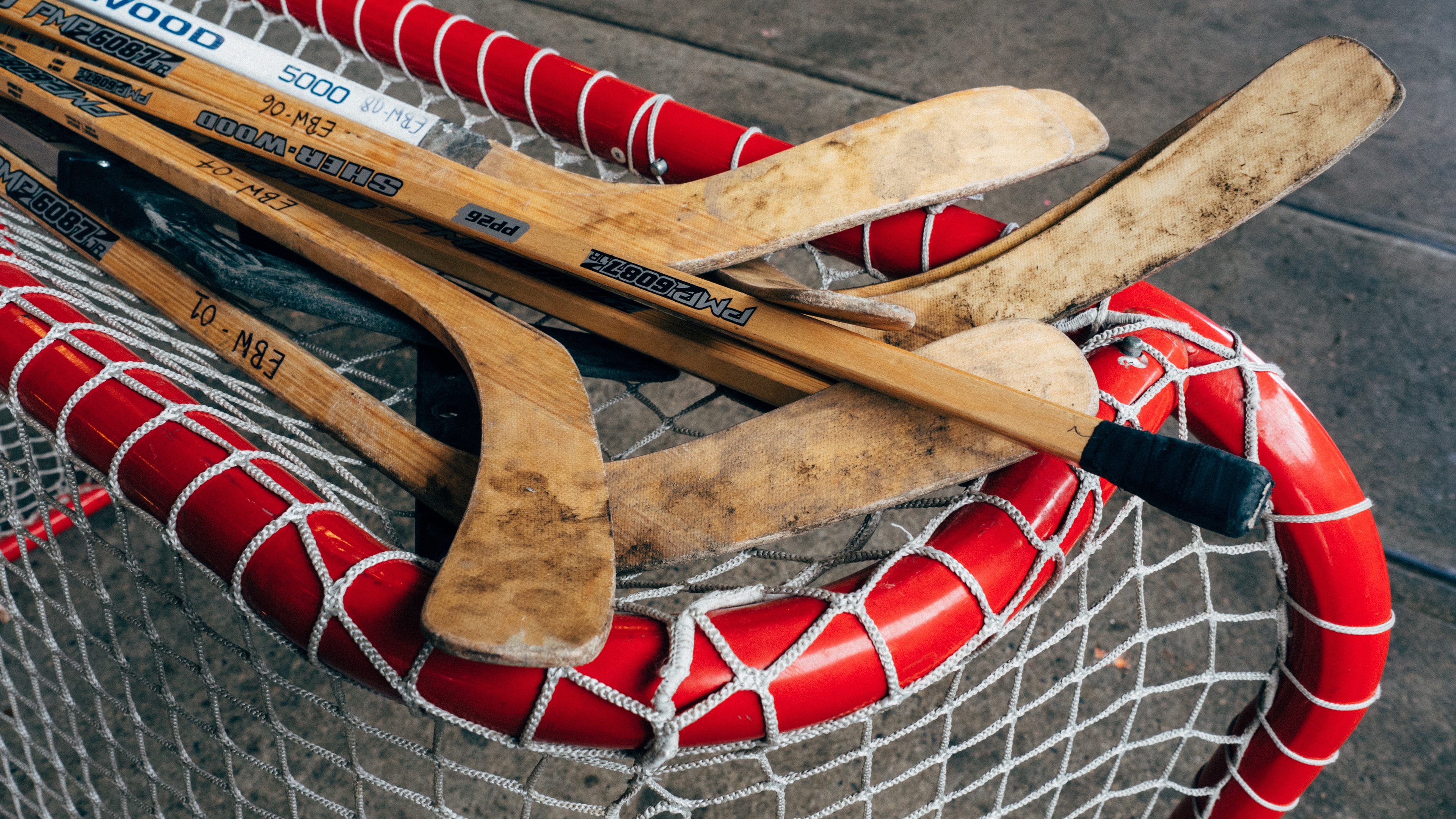 Wallpaper 4k hockey sticks, gates, hockey 4k Wallpaper