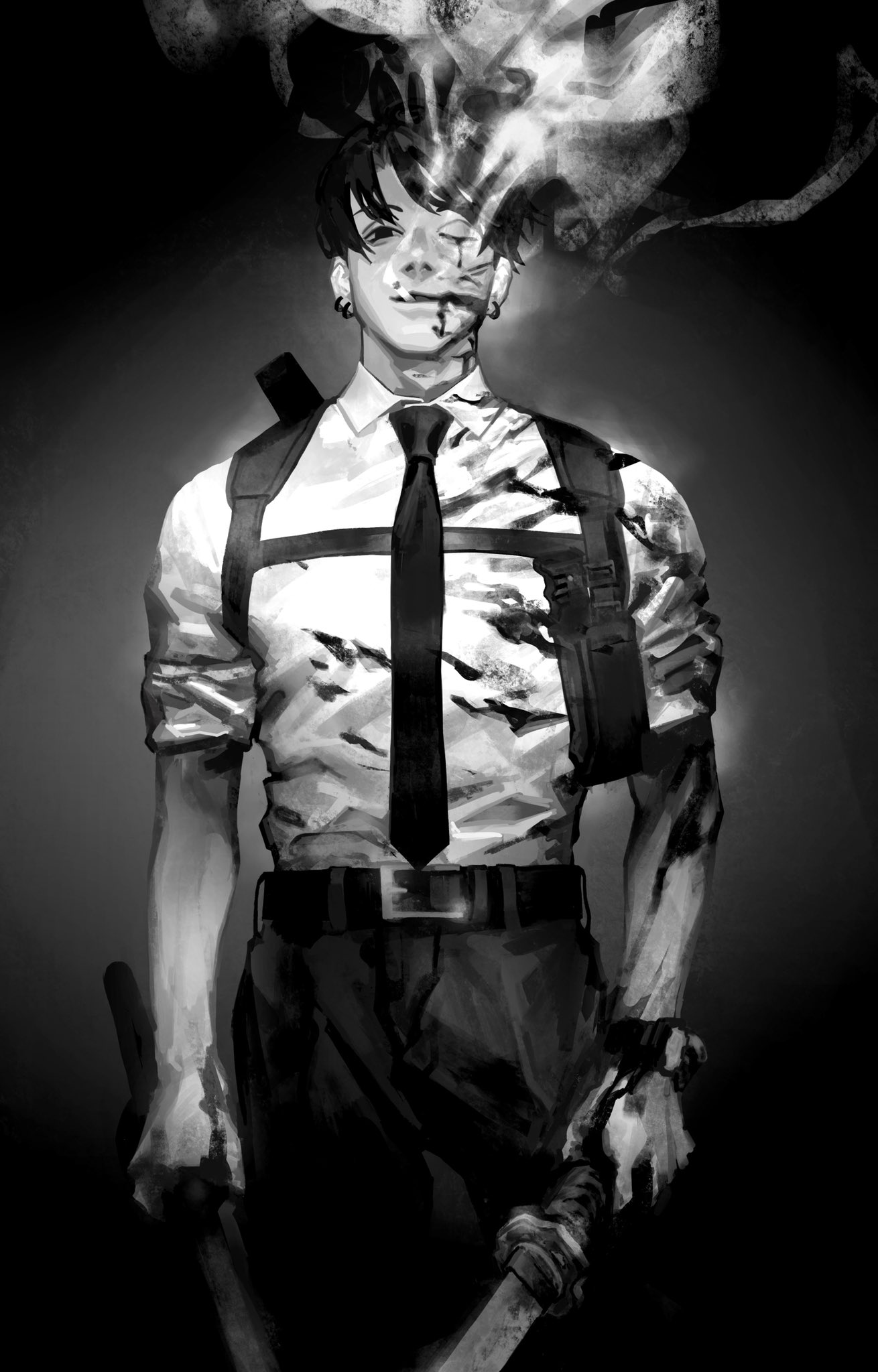 kishibe and kishibe (chainsaw man) drawn by seki_(fyfyfy)