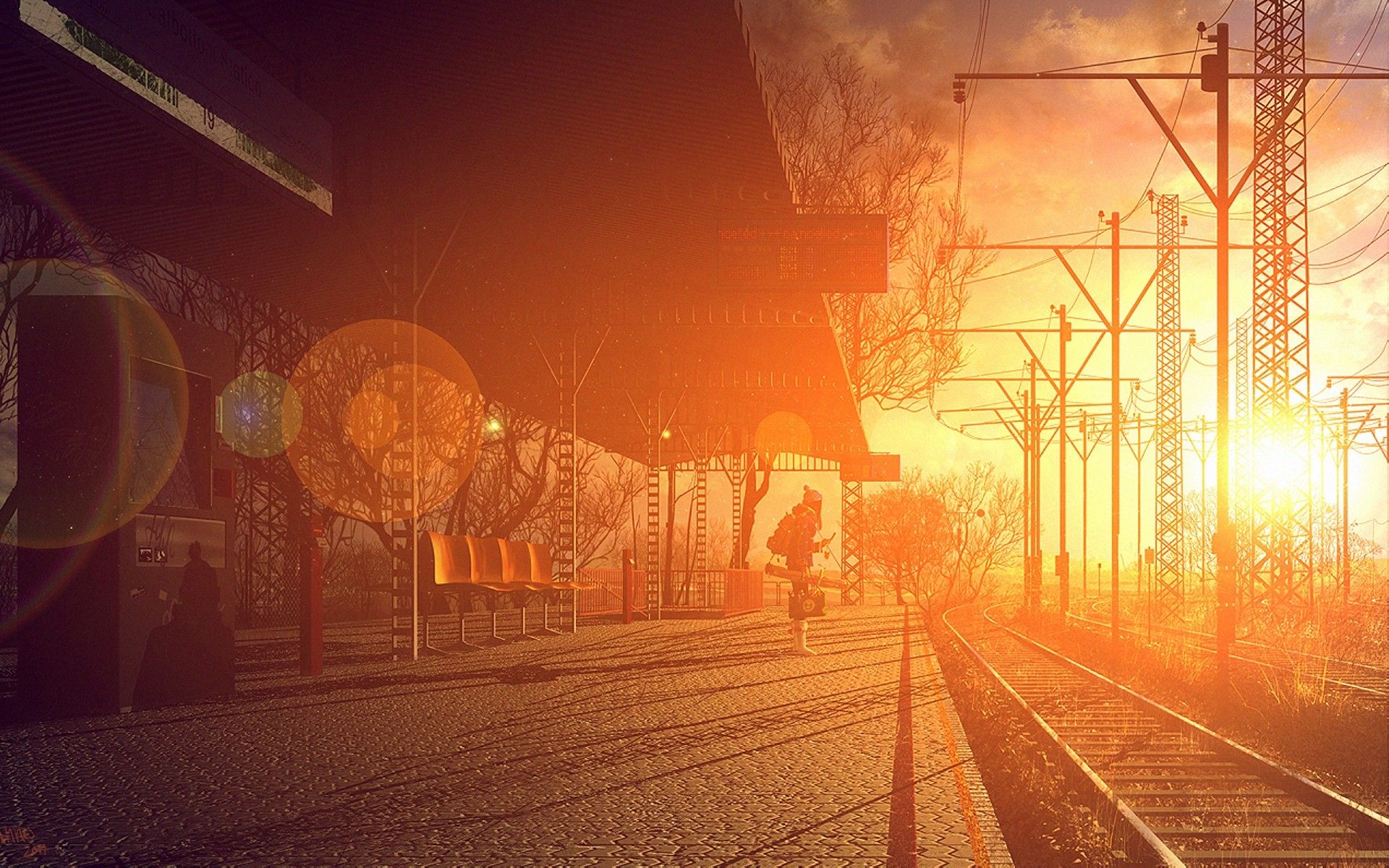 Anime Train Station Scenery Wallpaperx1200. .com. Scenery wallpaper, Anime scenery, Scenery