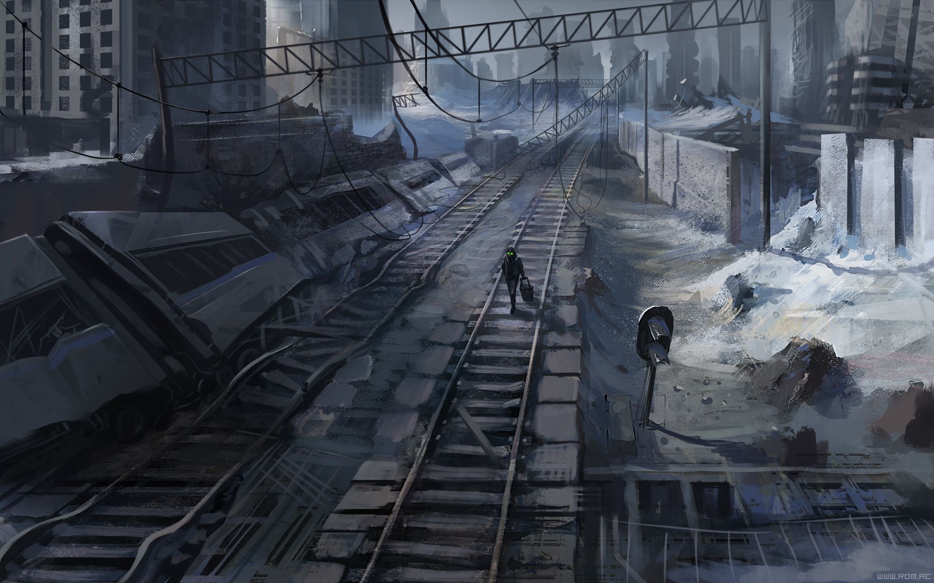 anime subway background