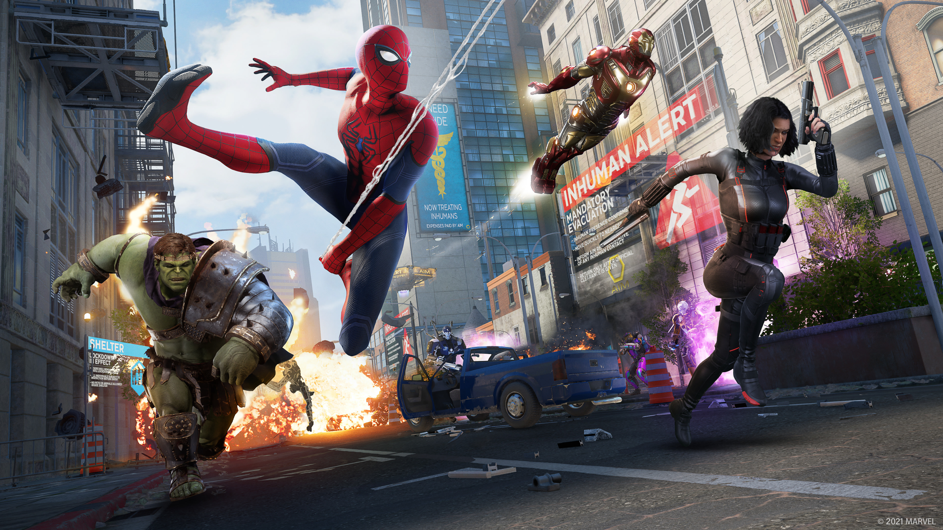 HD desktop wallpaper: Spider Man, Hulk, Iron Man, Video Game, The Avengers, Marvel's Avengers download free picture