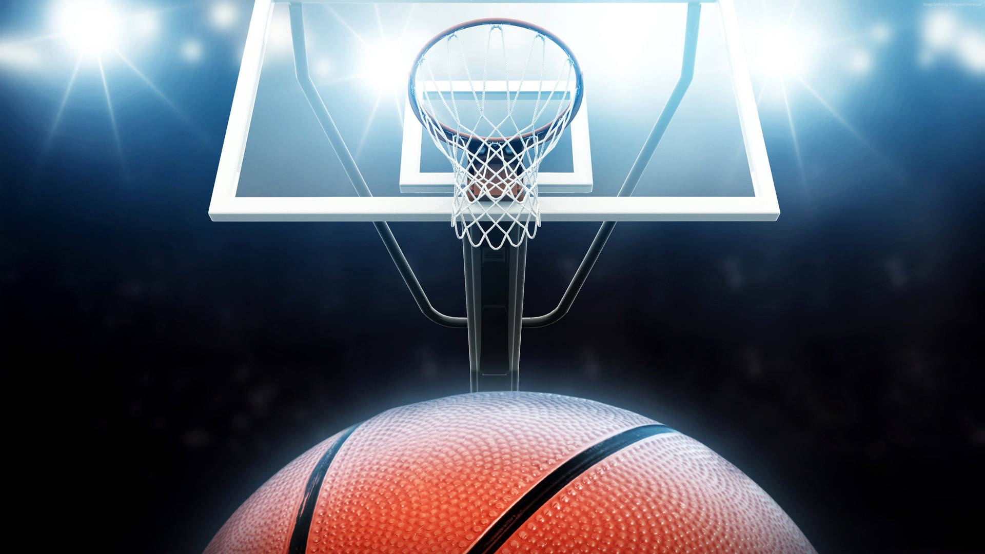 Download 4k Basketball Court And Ball Wallpaper