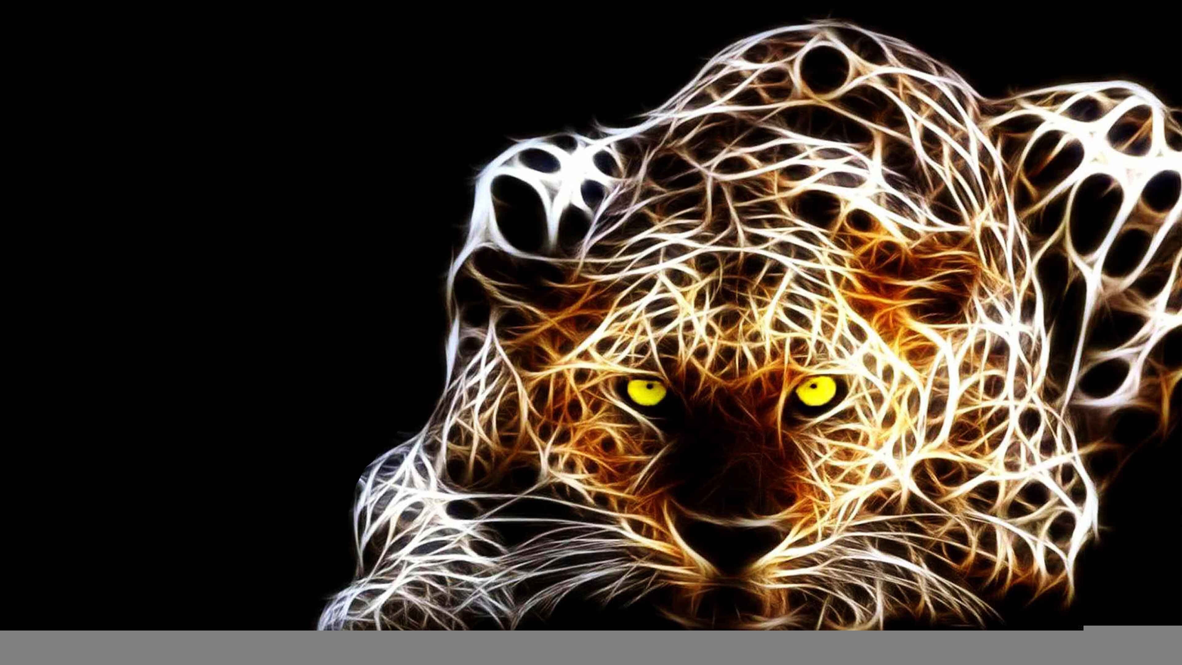 4K Wallpaper of 3D Leopard
