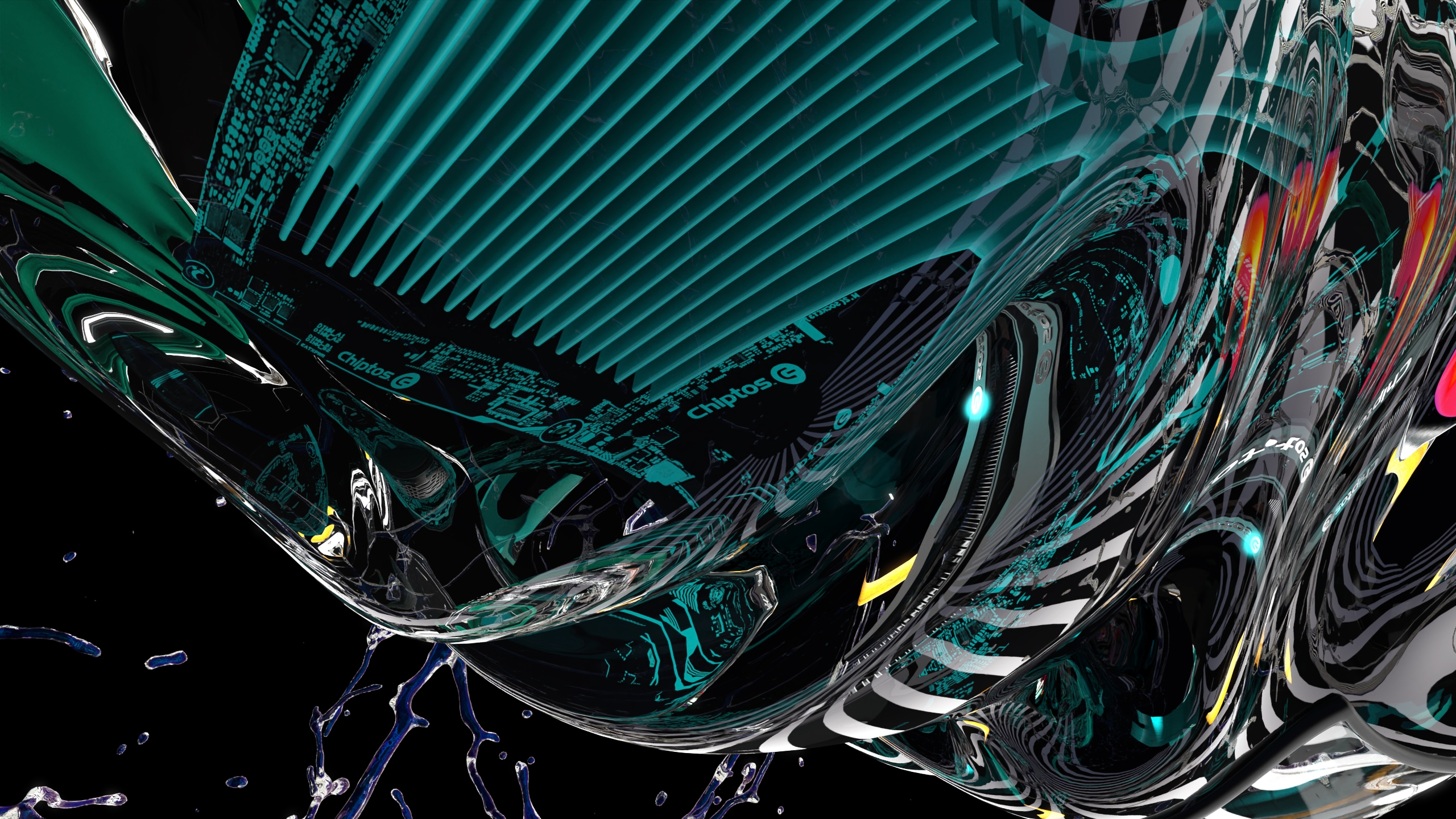 Motherboards Robot Abstract Digital Art 4K PC Gaming Computer Parts Glass Wallpaper:2560x1440