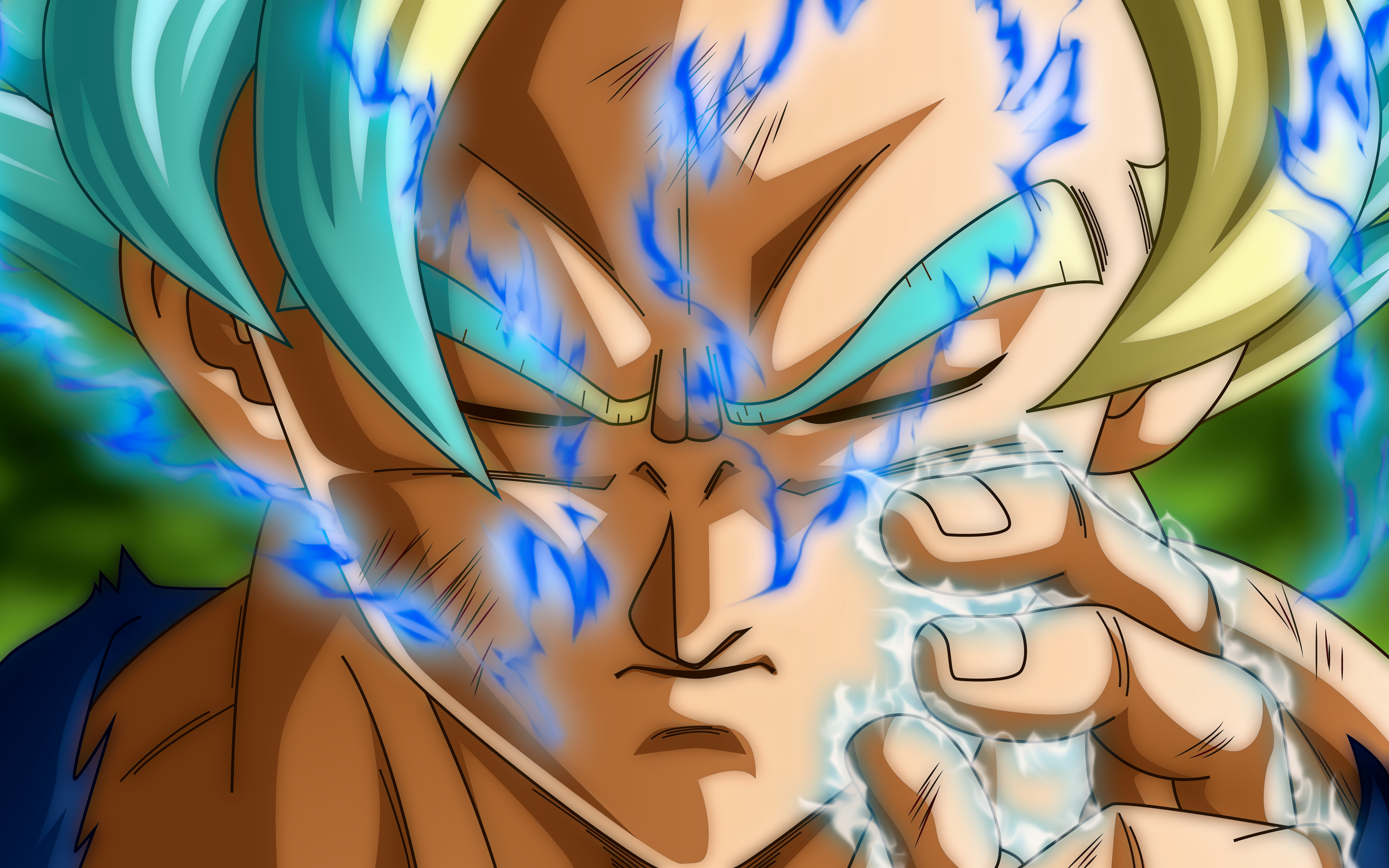 Download Wallpaper 4k, Blue Goku, Close Up, Super Saiyan Blue, Creative, DBS, Super Saiyan God, Dragon Ball Super, Manga, Dragon Ball, Son Goku For Desktop With Resolution 3840x2400. High Quality HD Picture Wallpaper
