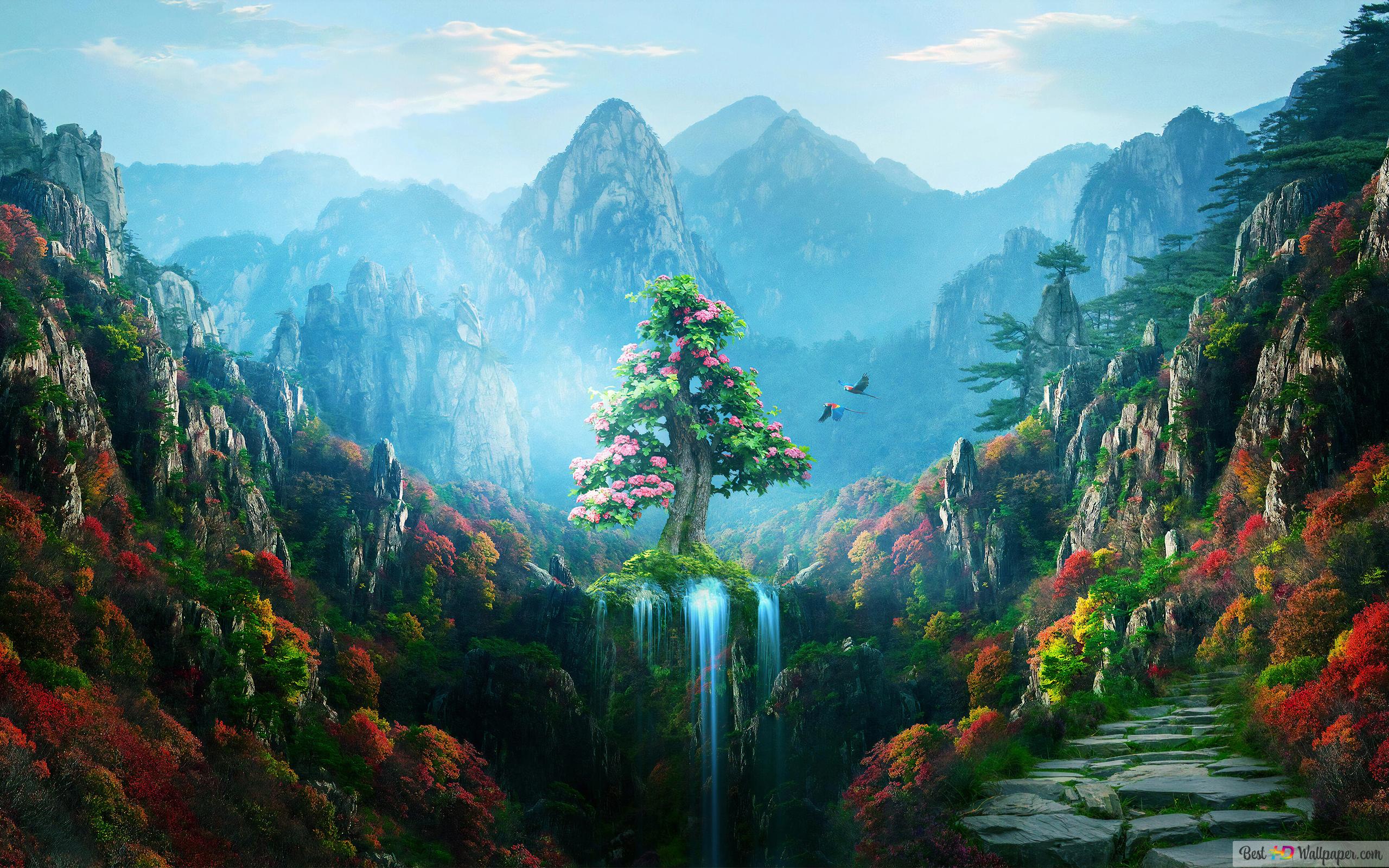 Autumn Fantasy Forest 4K wallpaper download