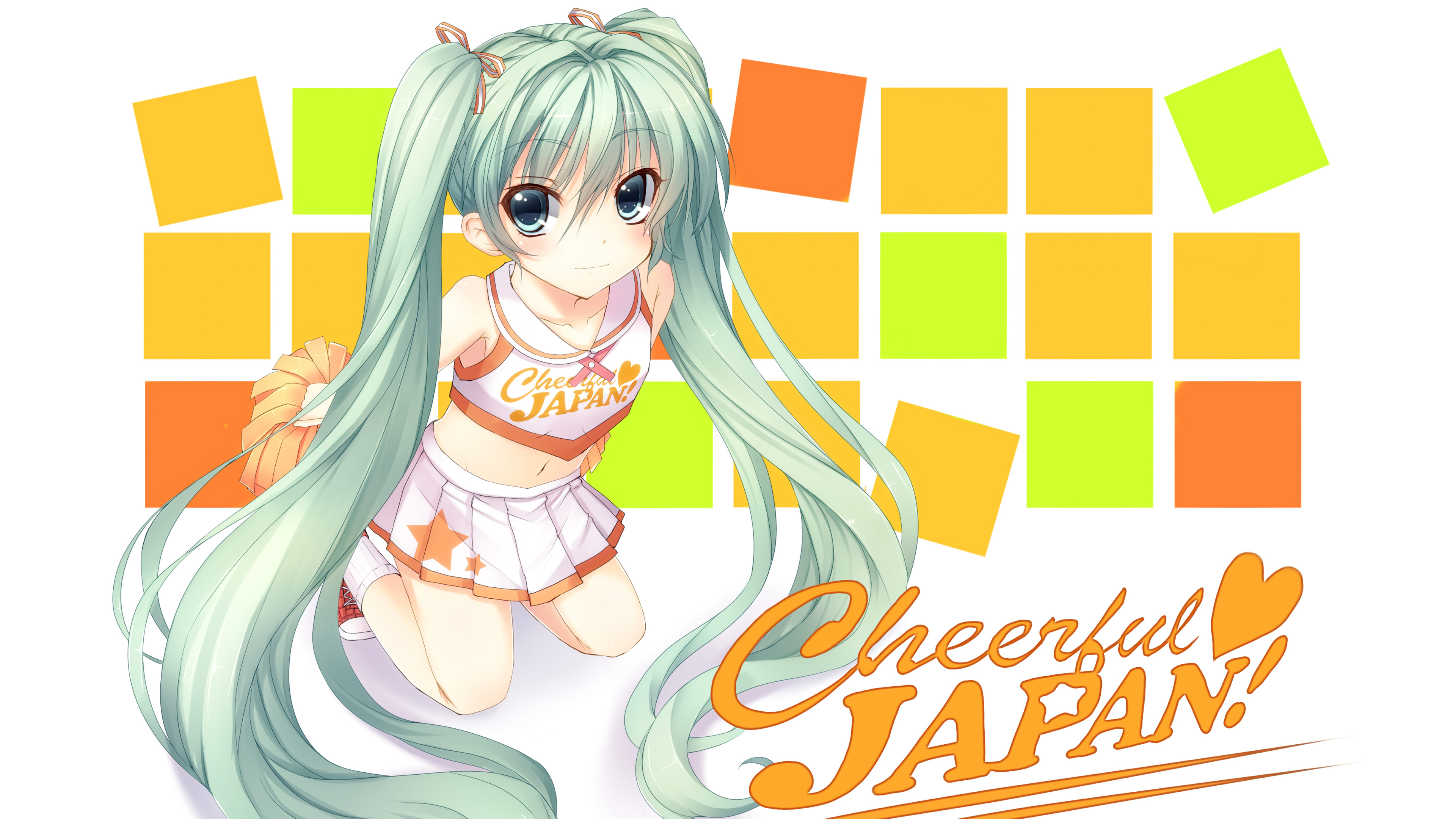 Cheerful Japan Hatsune Miku Vocaloid 4K wallpaper