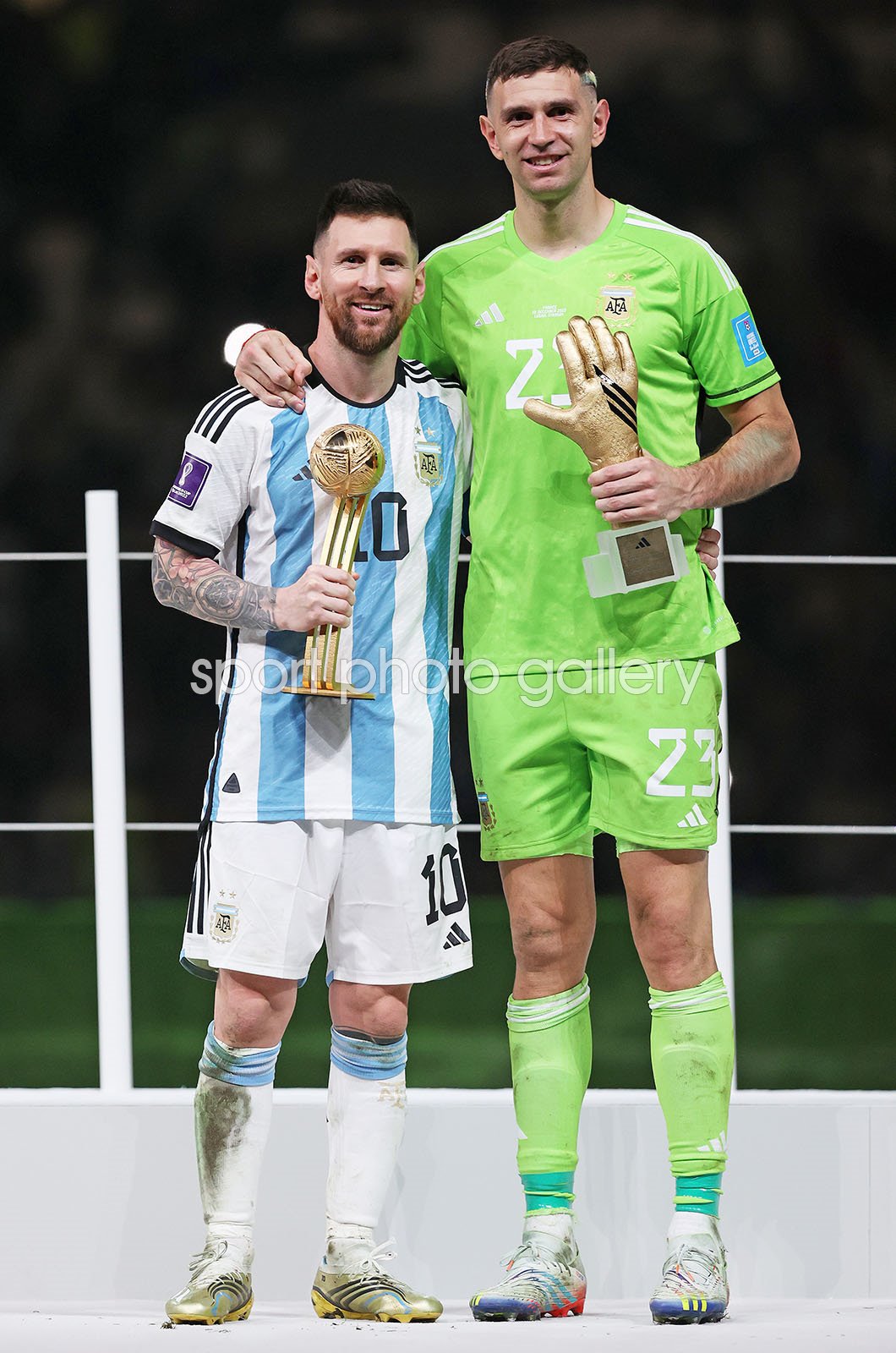 Lionel Messi Argentina & Emiliano Martinez World Cup Award Winners 2022 Image