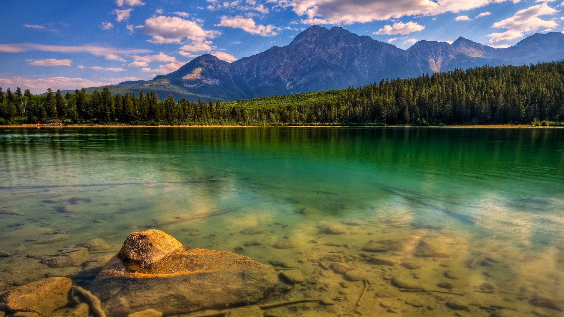 Wallpaper, 1920x1080 px, Canada, forest, lake, landscape, mountain 1920x1080