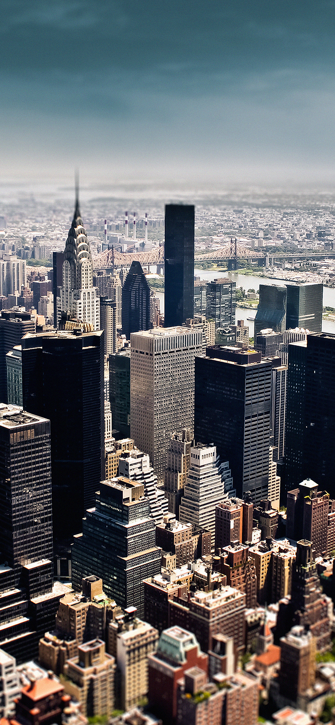 new york sky tilt shift city