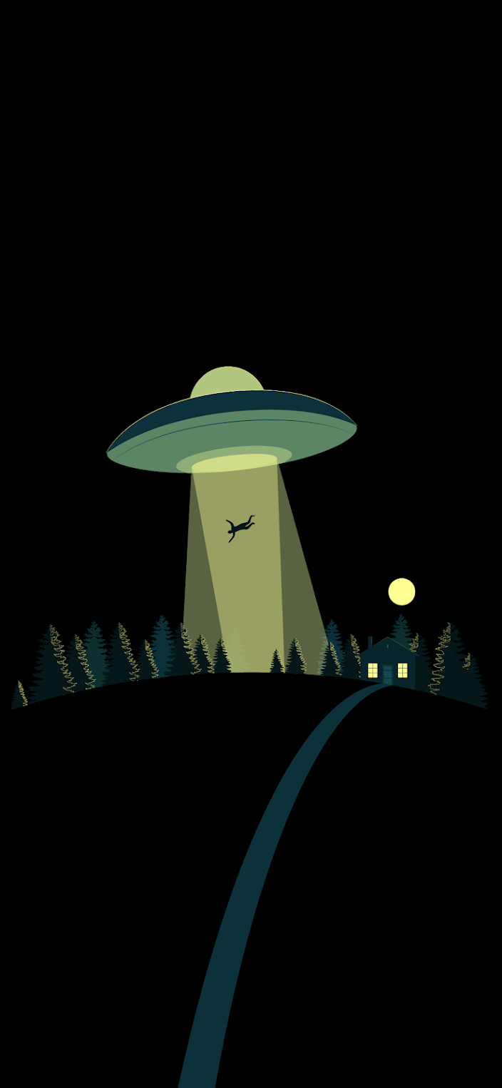 Ufo abduction amoled. HeroScreen Wallpaper. Art wallpaper iphone, Phone wallpaper, Cool wallpaper art
