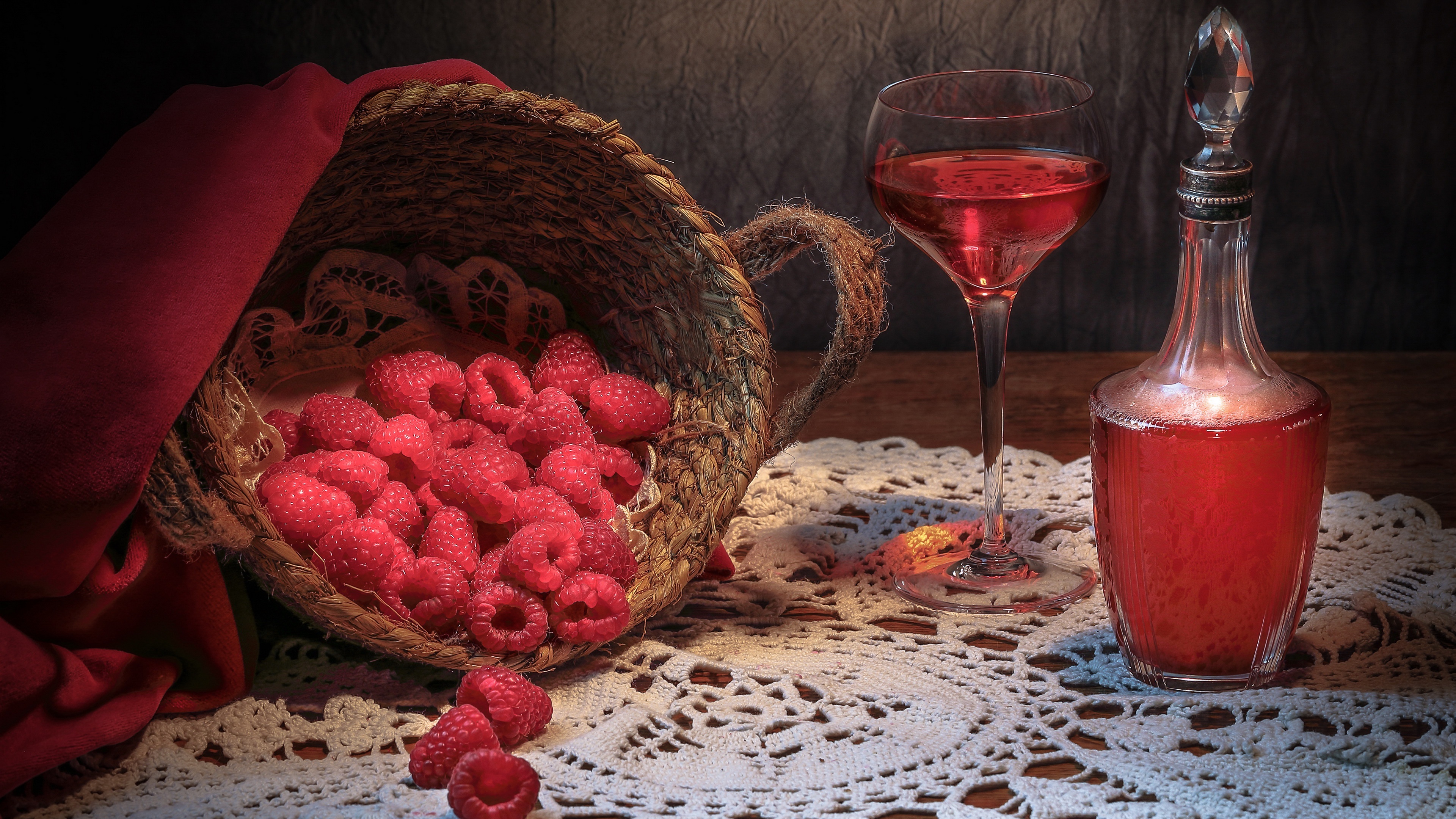 Photography Still Life 4K, Raspberry, Berry, Wine Gallery HD Wallpaper
