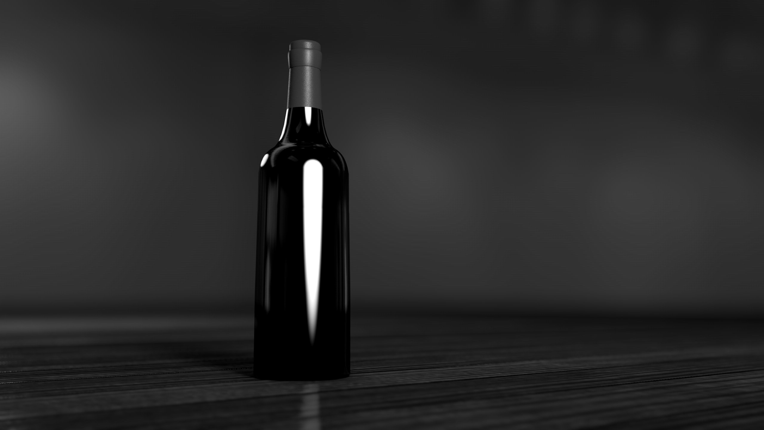 Wallpaper / black and white photo of a bottle of wine, _generic wine bottle in black and white 4k wallpaper free download