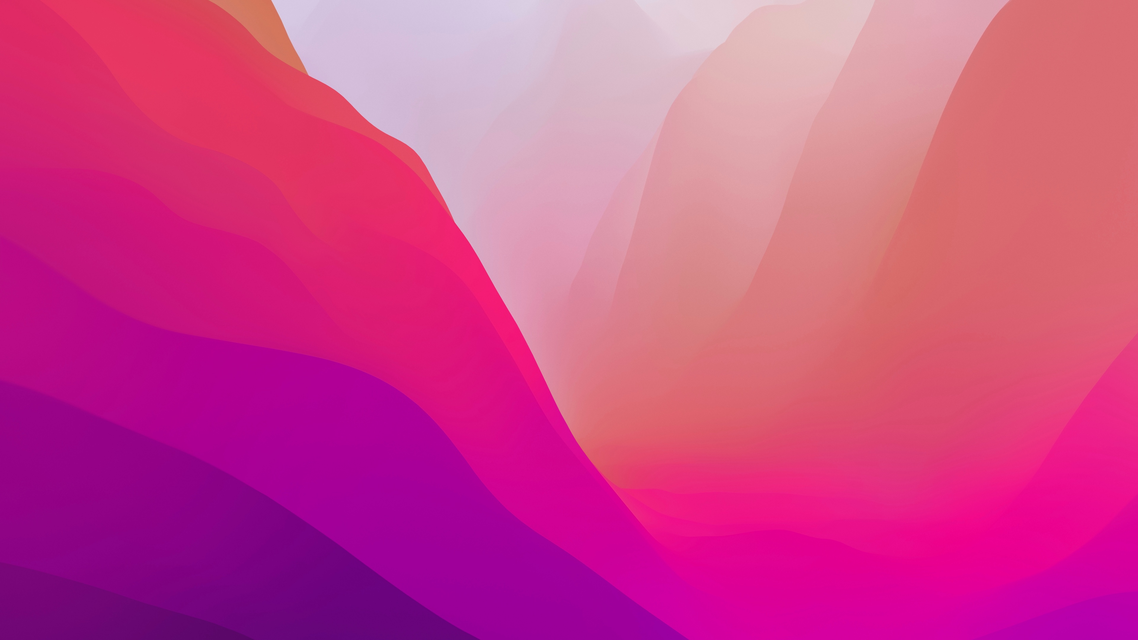 macOS Monterey Wallpaper 4K, Stock, Pink, Light, Layers, 5K