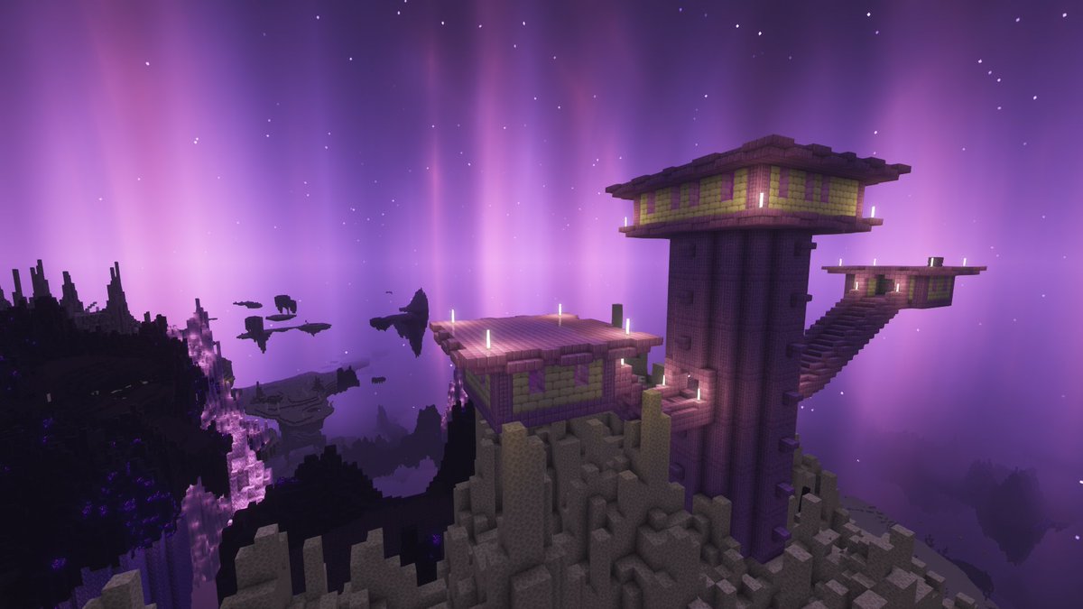 Skull_fury000 Endcity on an End biome from Nullscape Datapack #minecraft #wallpaper #minecraftwallpaper #minecraftlandscapes #end #endupdate #city