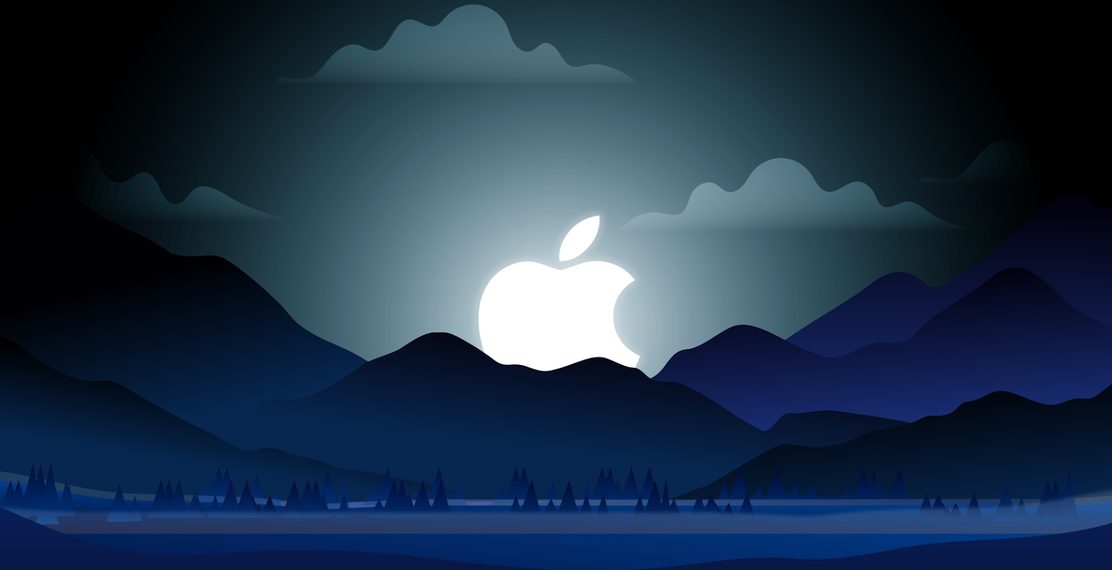 Wallpaper 8K Logo Moon Nightscape