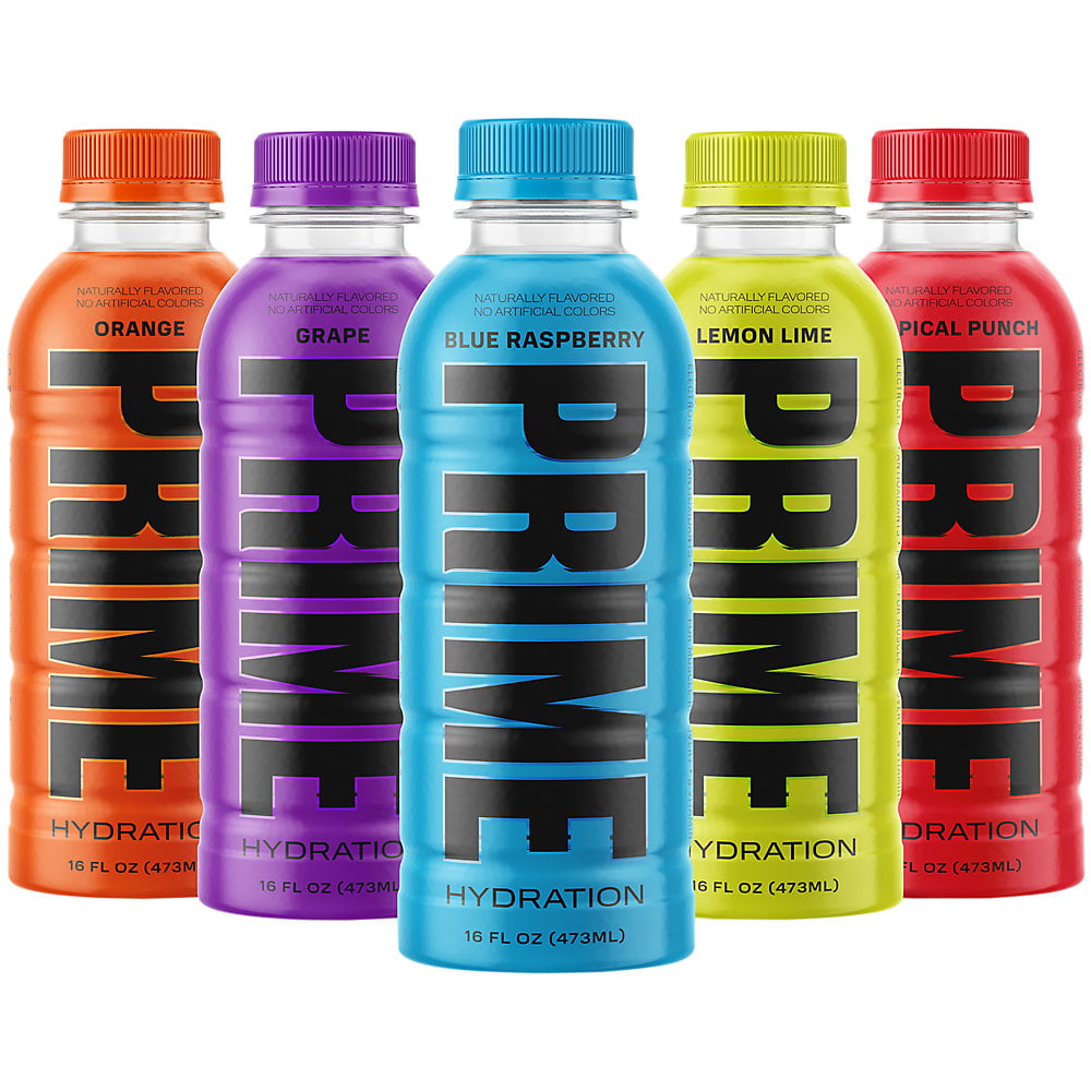 Prime Hydration with BCAA Blend for Muscle Recovery Grape (12 Drinks, 16.9 Fl Oz. Each)