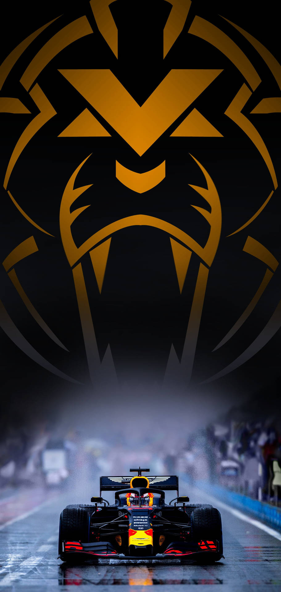 Download F1 Max Verstappen Lion Symbol iPhone Wallpaper