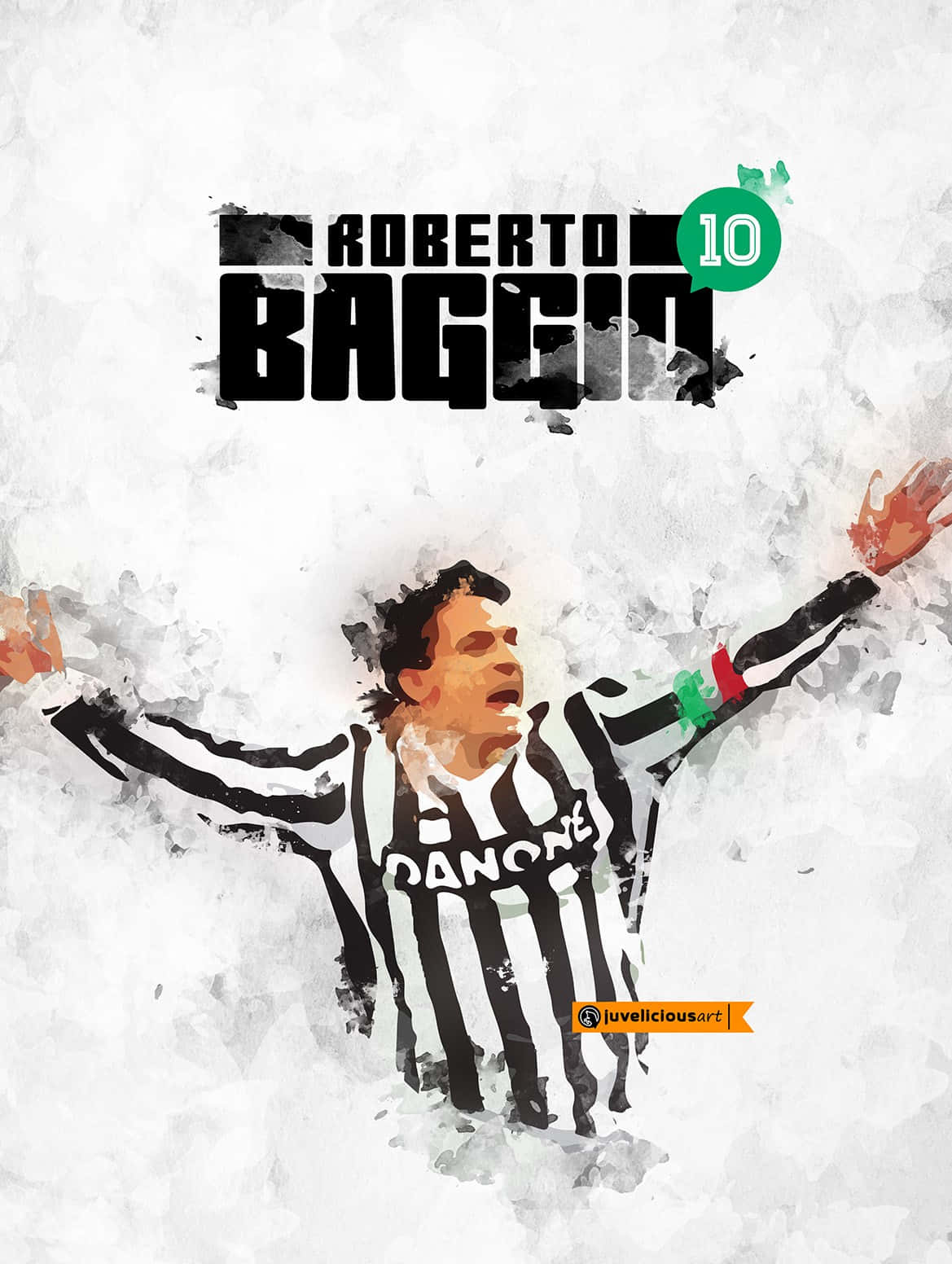 Download Roberto Baggio Retro Poster Footballer Wallpaper