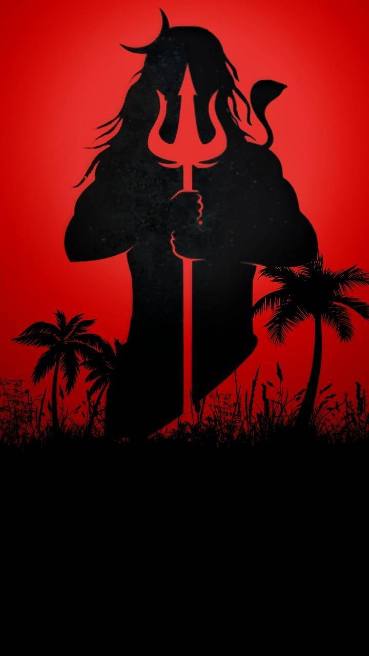 Download Dark Mahadev Silhouette On Trees HD Wallpaper