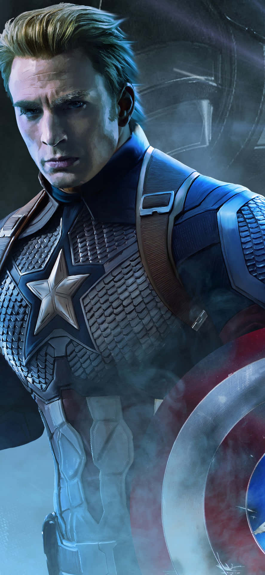 Download Chris Evans as Captain America in Endgame Wallpaper
