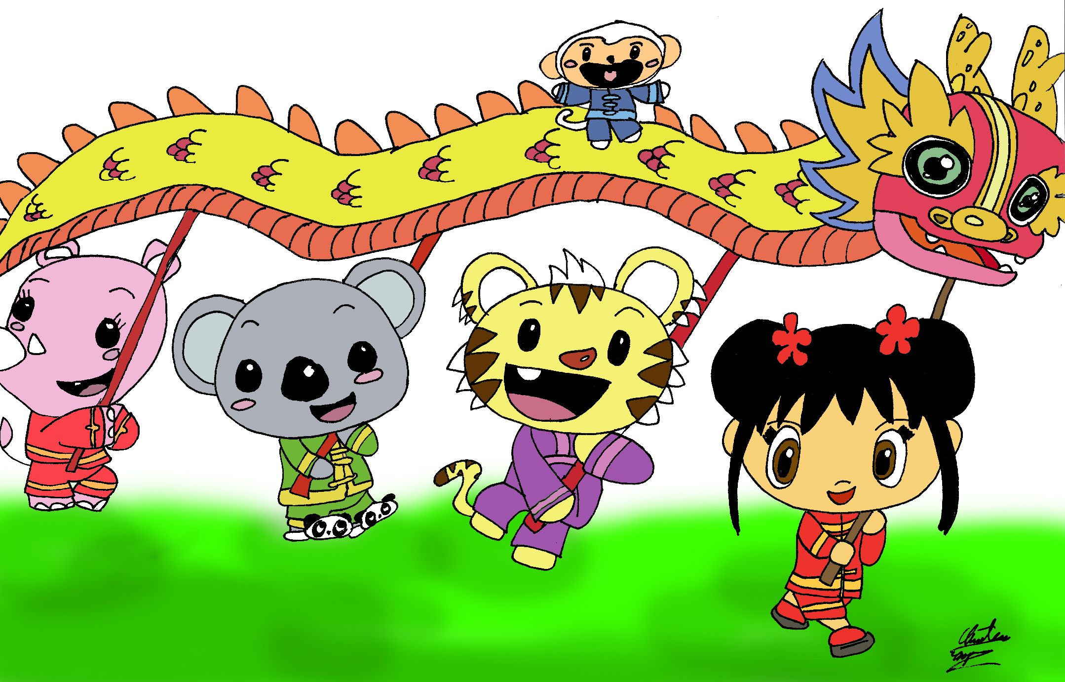Ni Hao, Kai Lan Fan Art: The Dragon Team. Kai Lan, Childhood Aesthetic, Kai