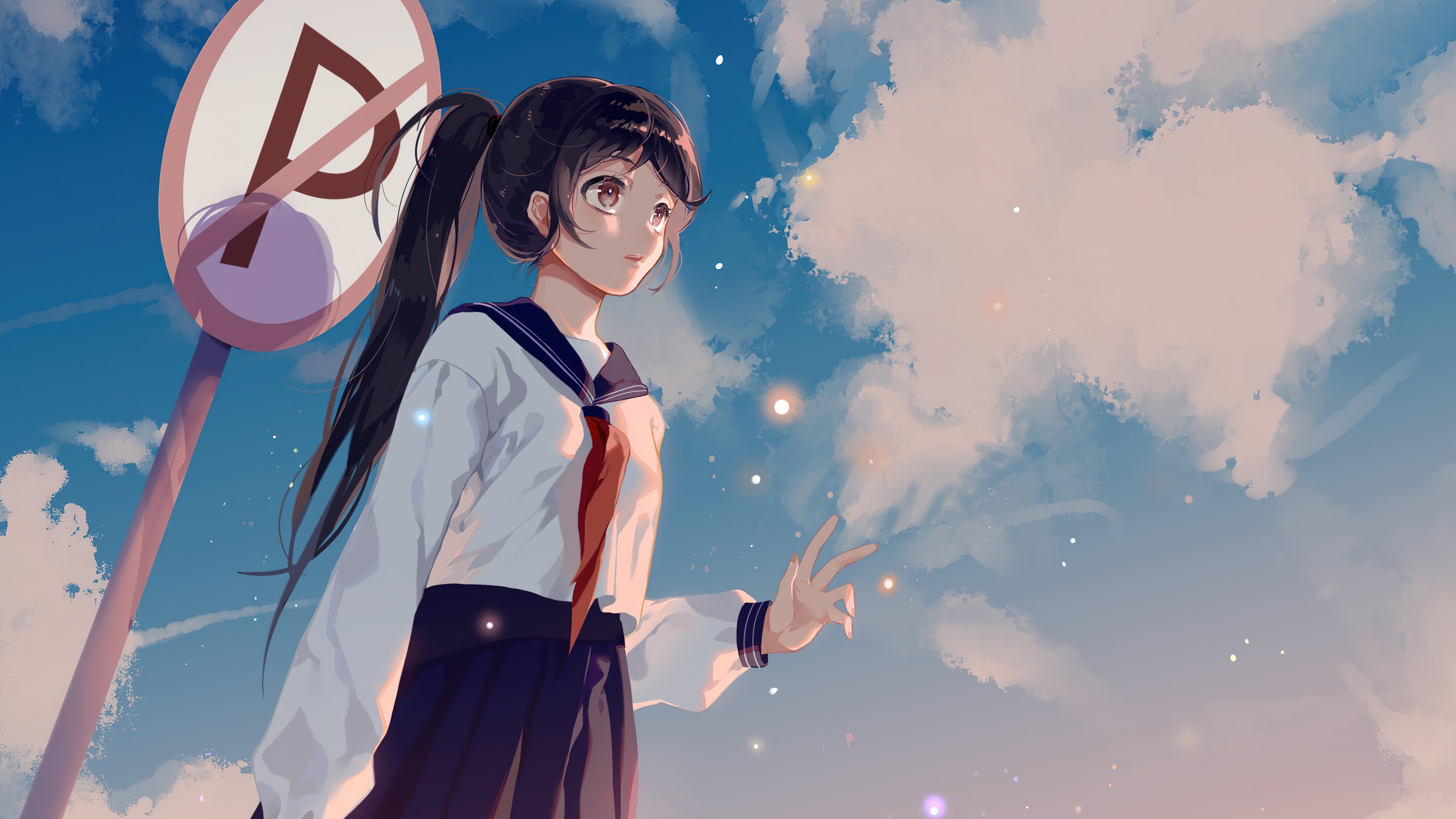 anime, girl, student, uniform, 4k Gallery HD Wallpaper