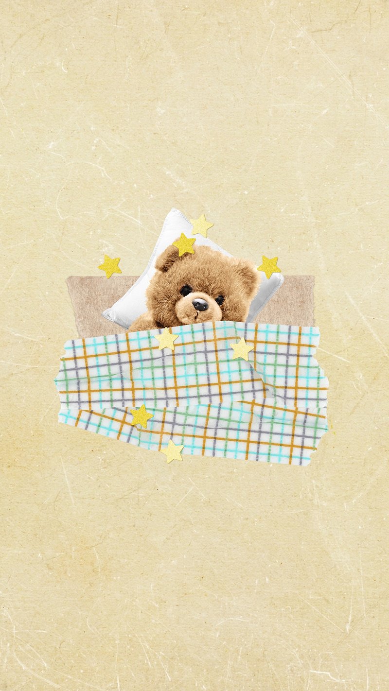 Teddy bear sleeping iPhone wallpaper