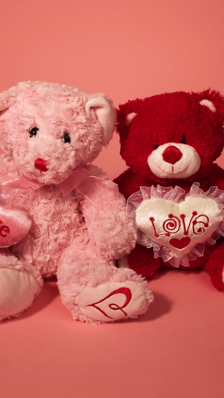 Wallpaper / Holiday Valentines Day Phone Wallpaper, Stuffed Animal, Love, Teddy Bear, 750x1334 free download