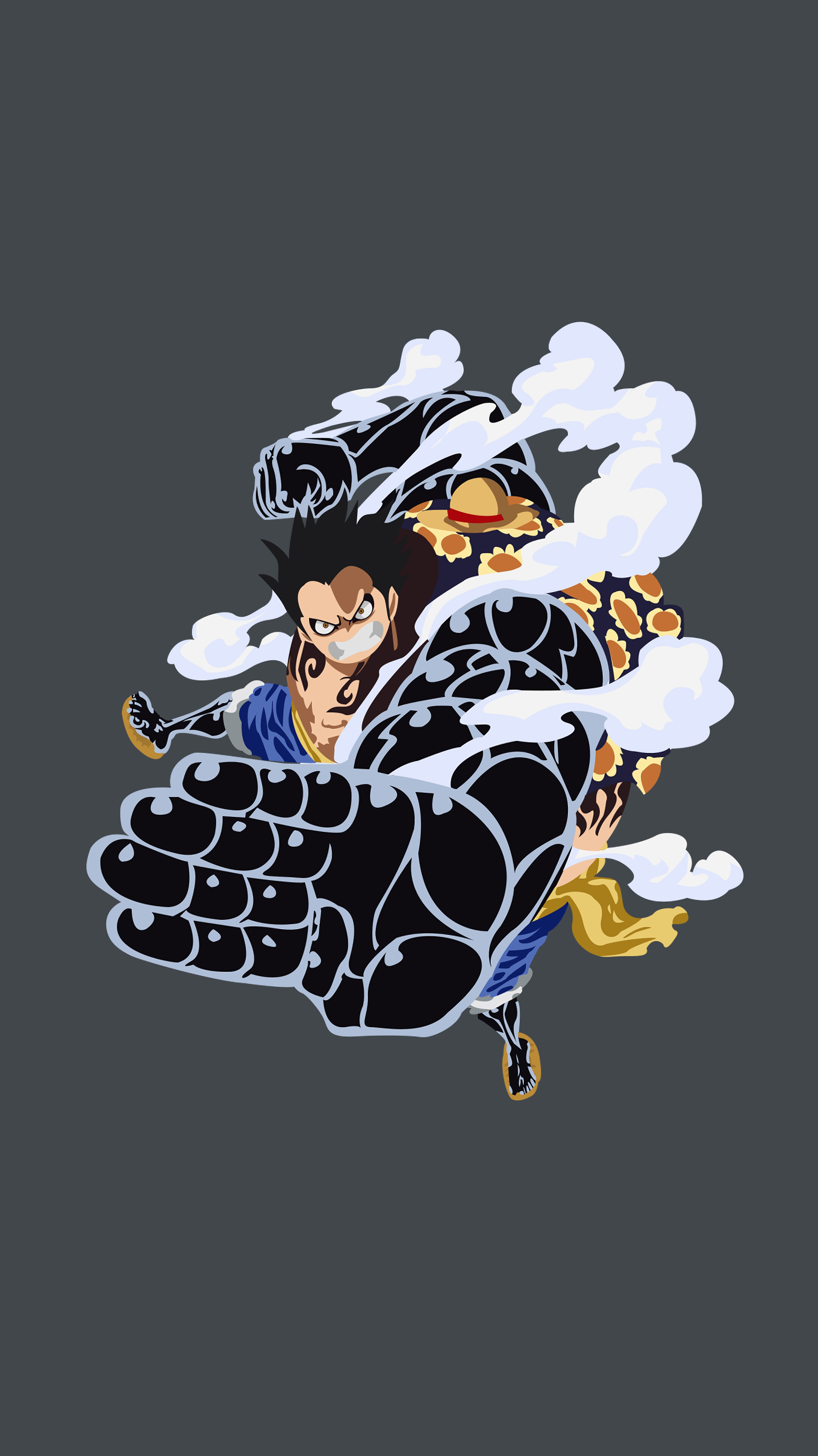 Luffy, Boundman, Gear Fourth, Minimalist, One Piece, 4k Gallery HD Wallpaper