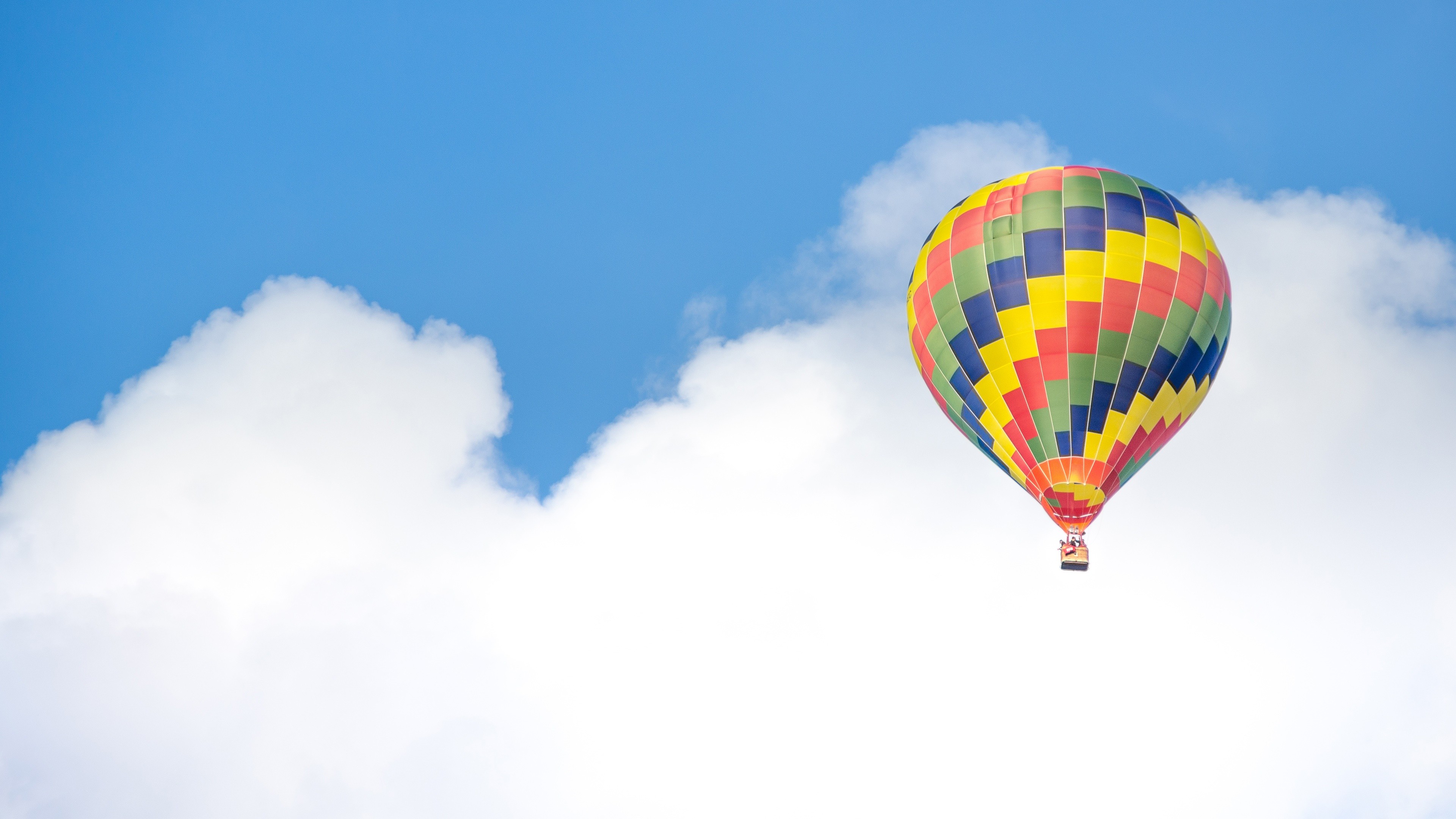 Wallpaper Balloon, 5k, 4k wallpaper, ride, blue, sky, clouds, Nature
