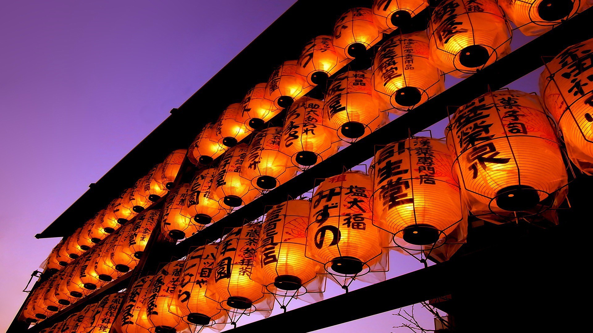 Wallpaper, lights, night, photography, lantern, yellow, light, color, flower, lighting, shape, mid autumn festival 1920x1080