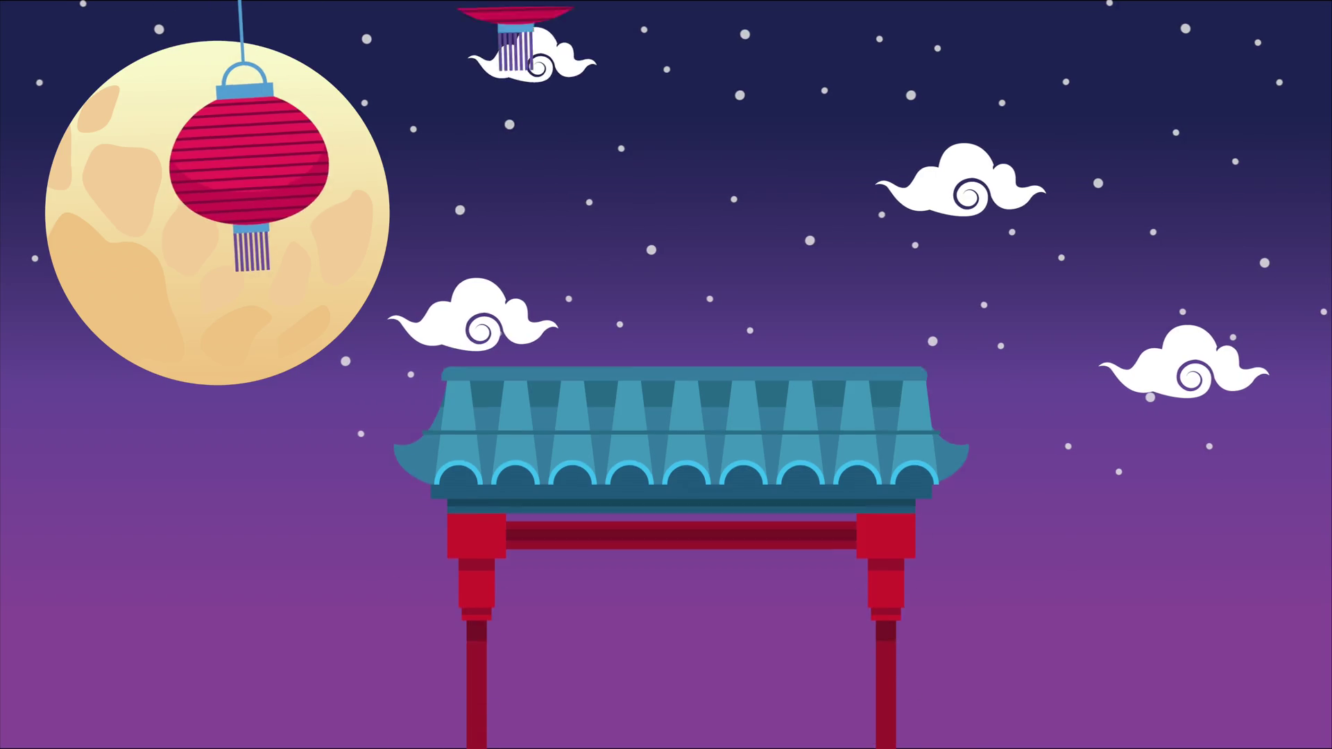 Mid Autumn Festival Animation With Moon Arch Stock Footage SBV 338703979