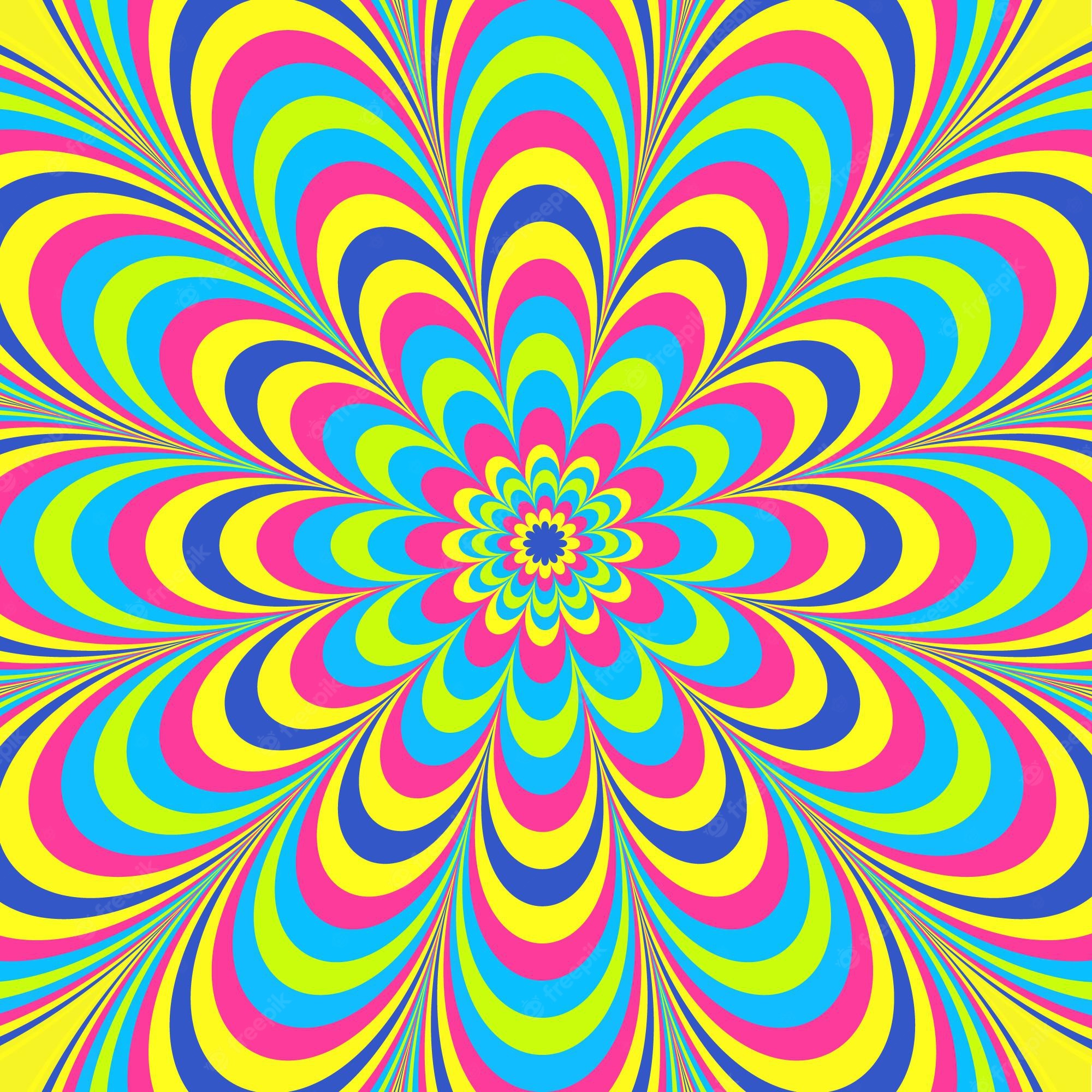 Free Vector. Psychedelic groovy background drawing