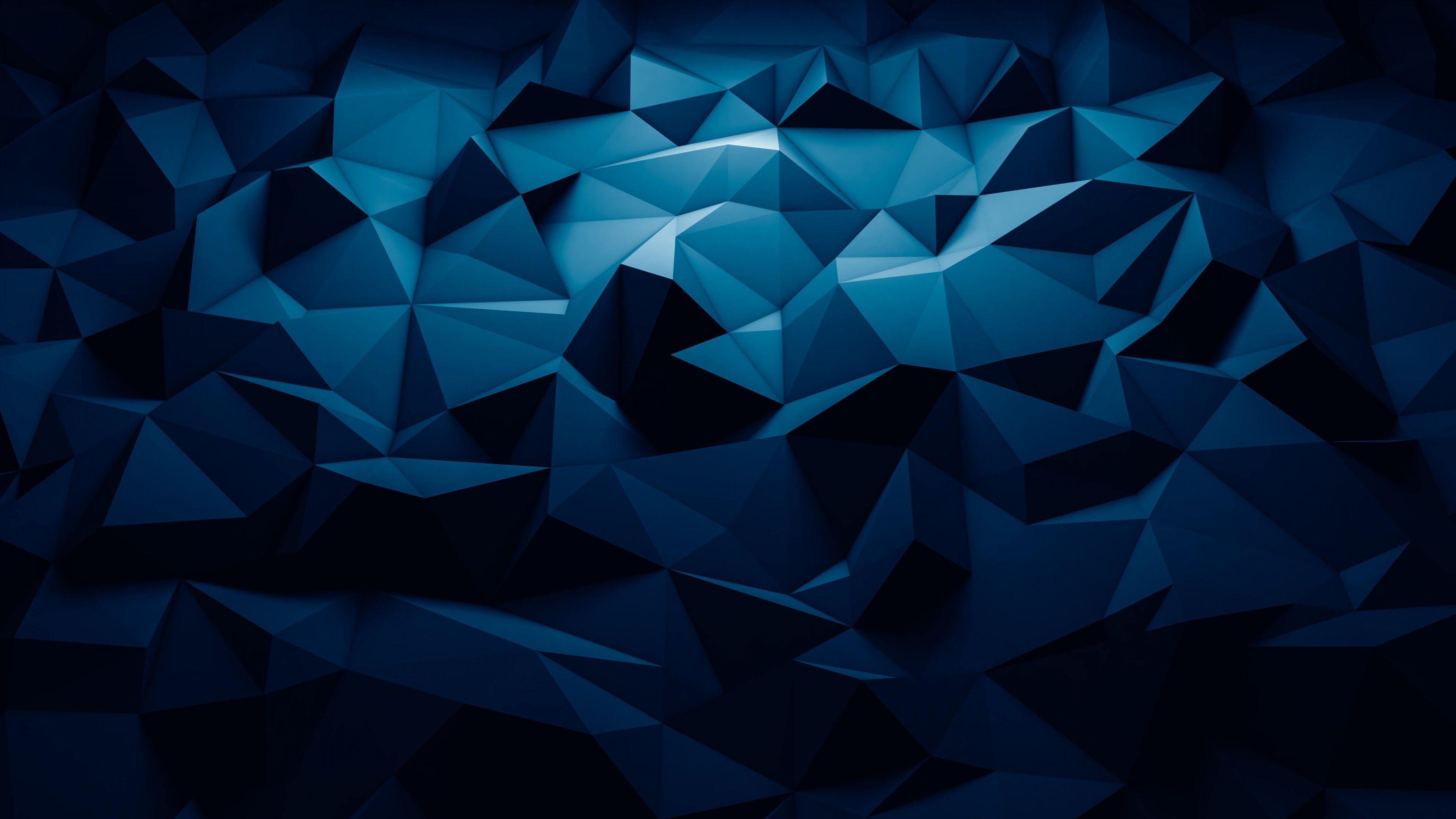 4K Blue Polygon Wallpaper