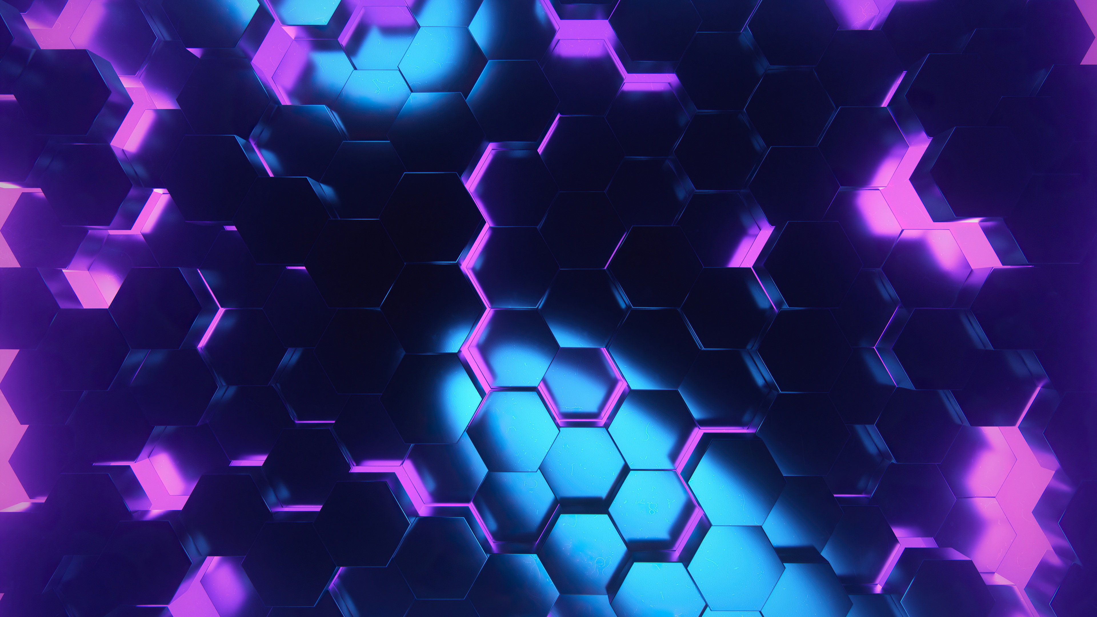 Wallpaper 4k Polygon Shapes Shining Dark 4k Wallpaper