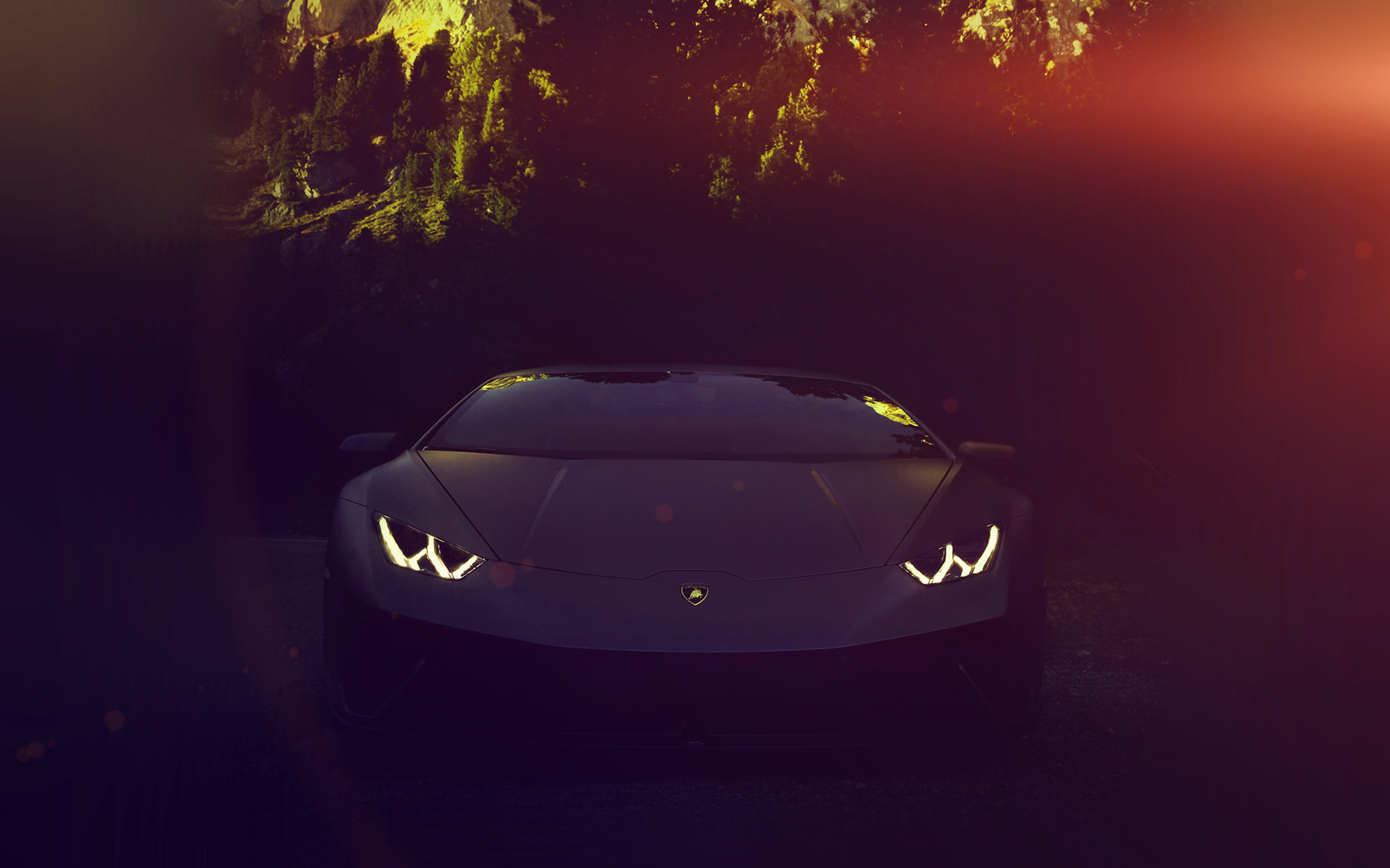 Car Lamborghini Dark City Art Flare