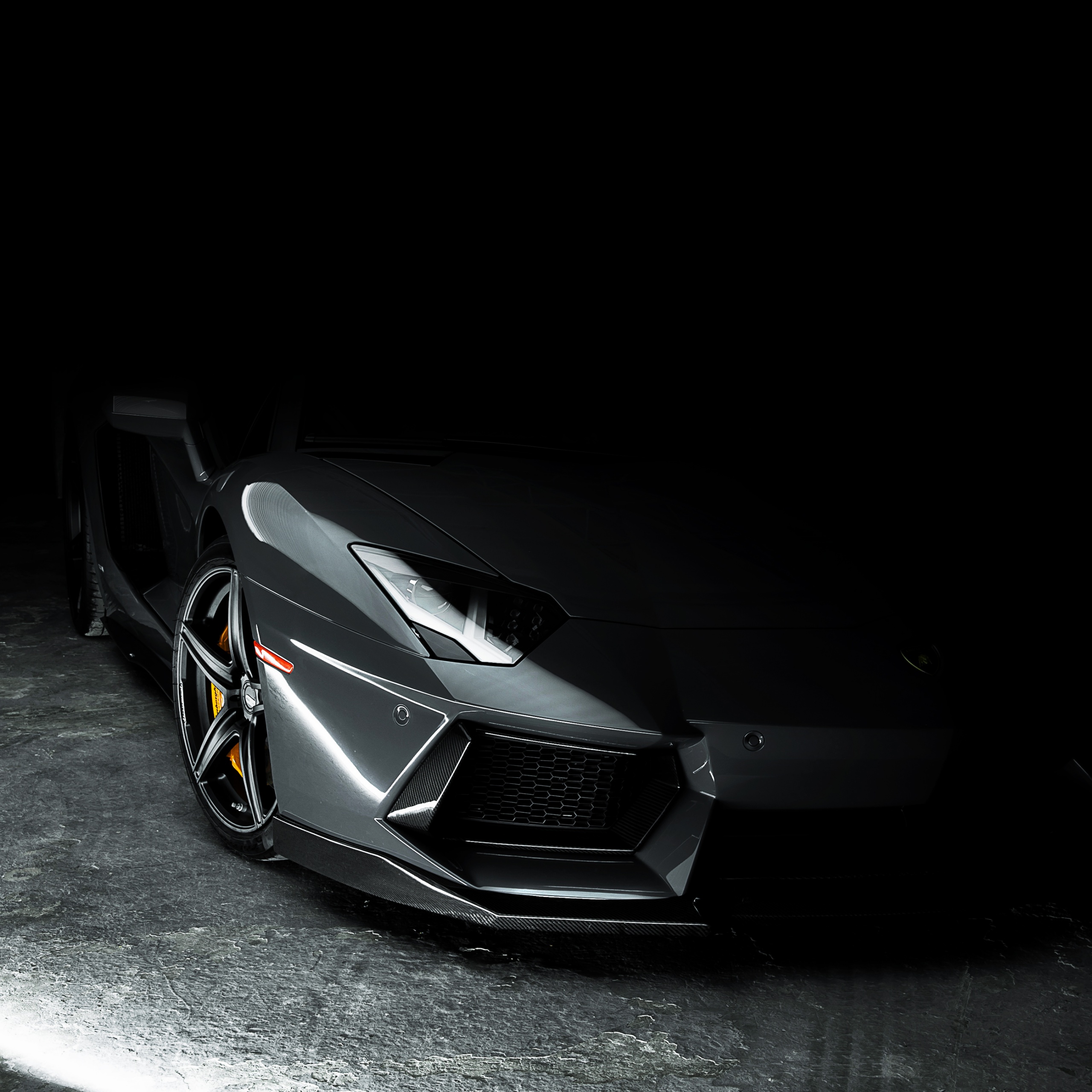 Lamborghini Aventador Wallpaper 4K, AMOLED, Grey