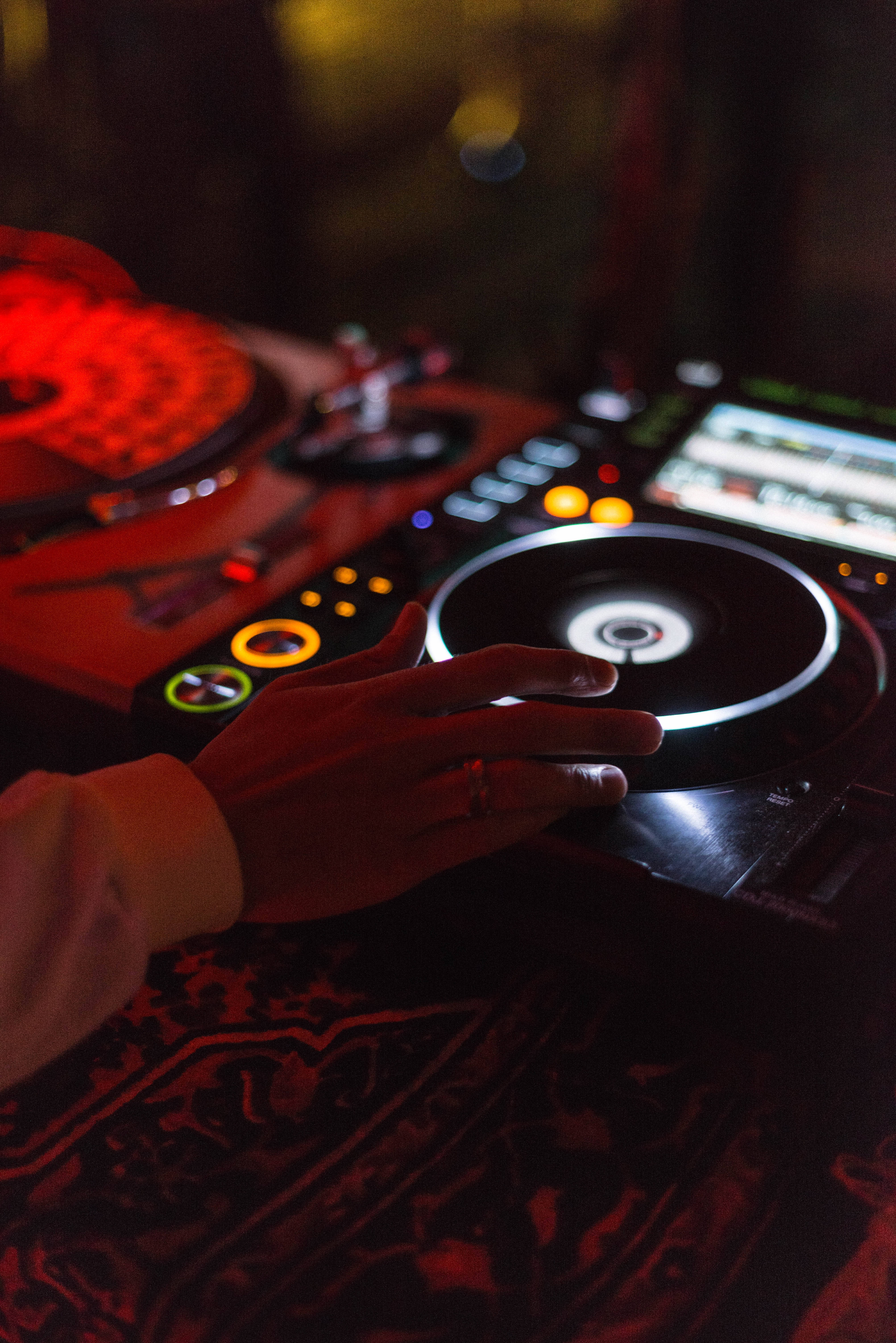 Download DJ Hand Dark Mixer Equipment Wallpaper