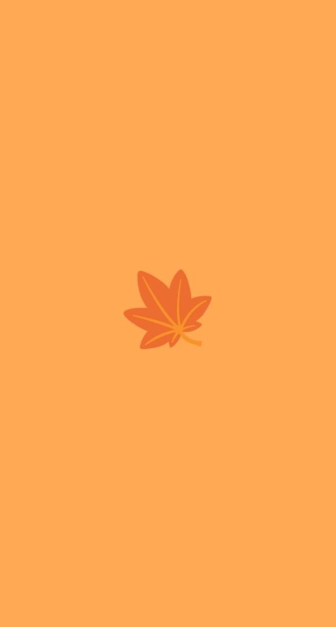 Orange Halloween Wallpaper with Leaf Background