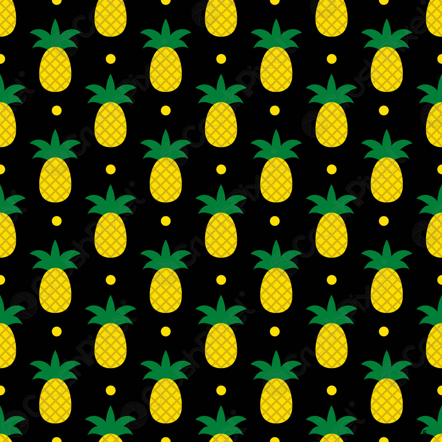 Pineapple seamless pattern Summer tropical fruit vector background Vector vector 5244275