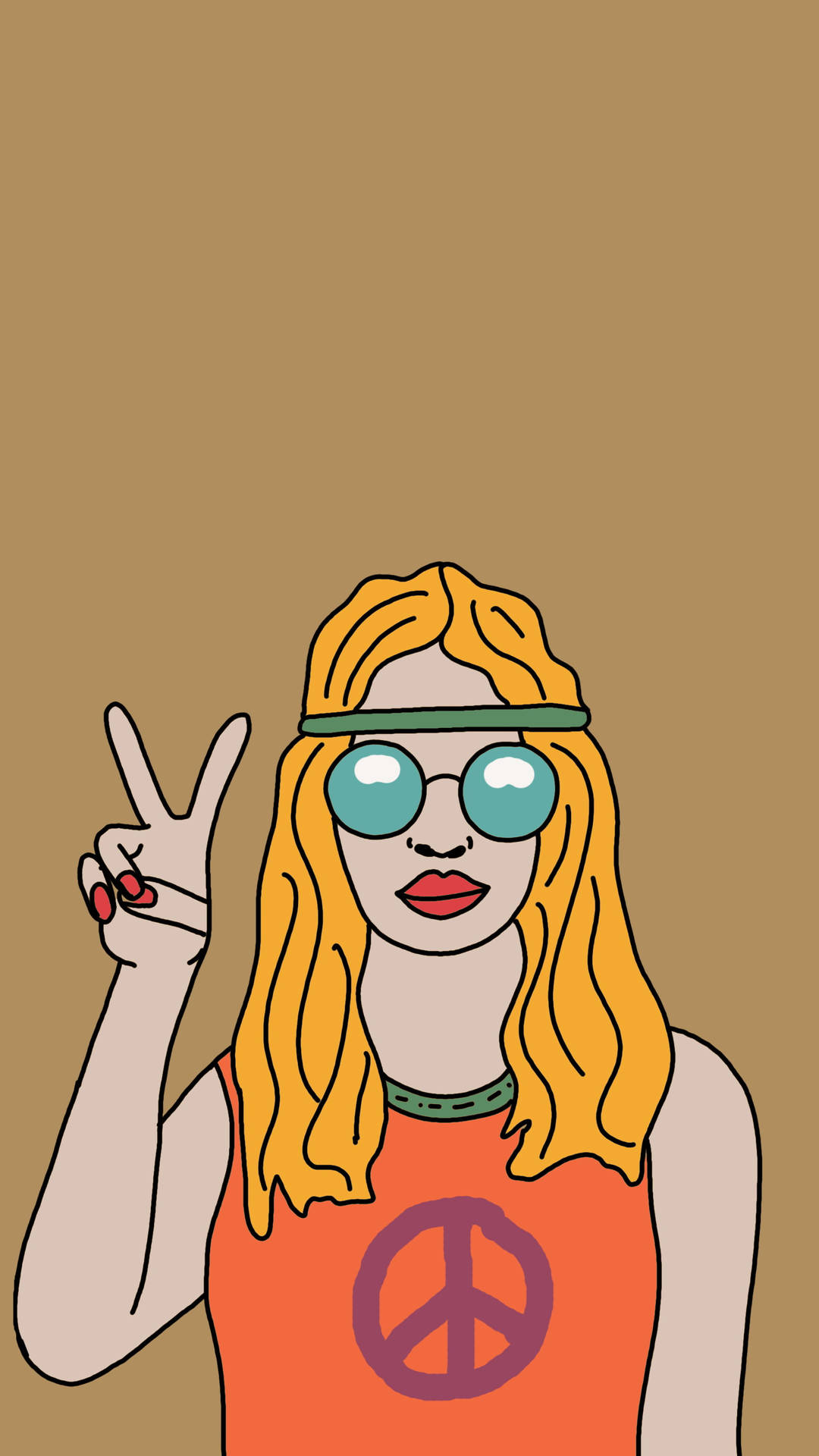 Download Peace Sign Hippie 70s Retro Aesthetic Wallpaper