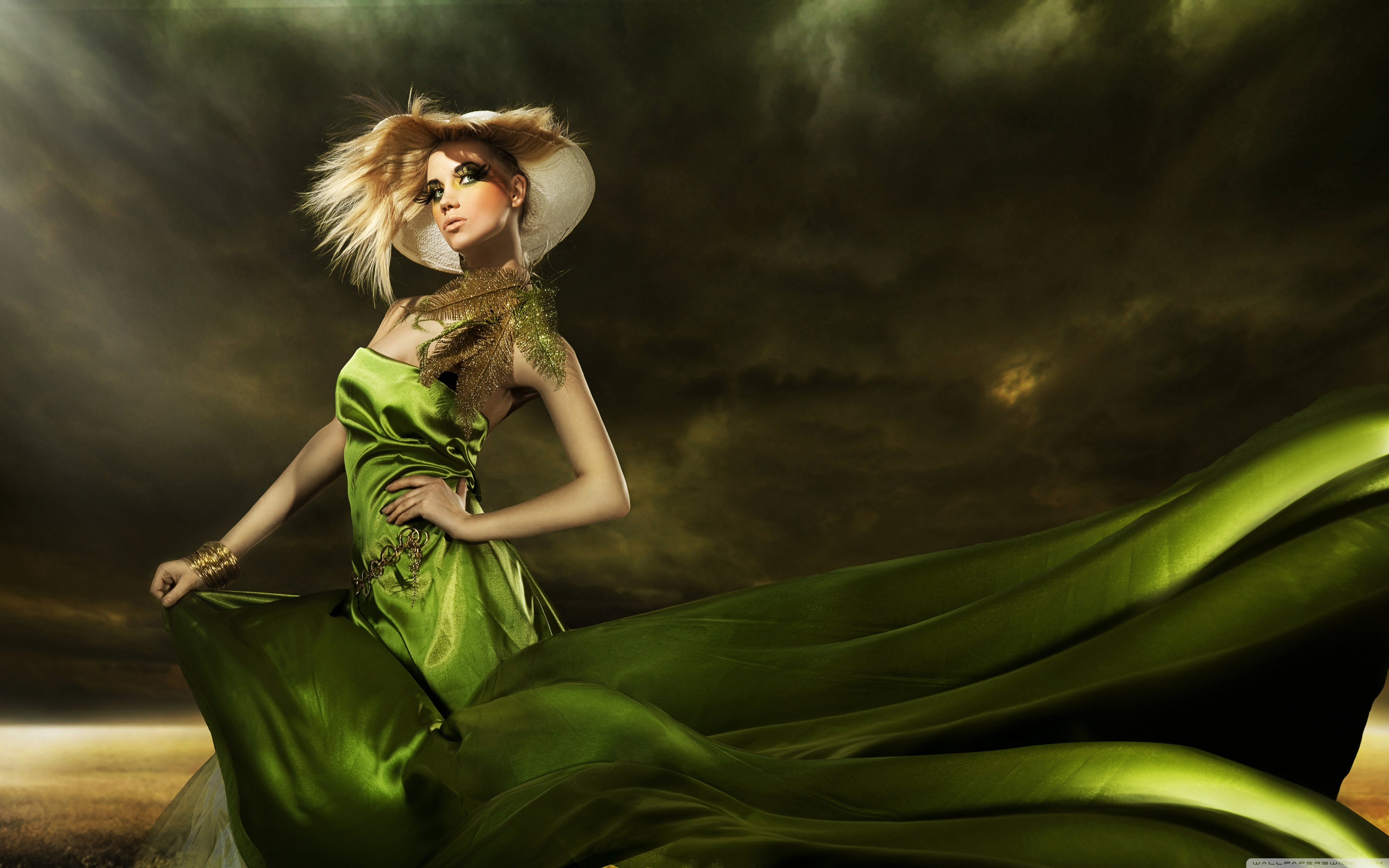 Girl in Green Dress Ultra HD Desktop Background Wallpaper for 4K UHD TV, Widescreen & UltraWide Desktop & Laptop, Tablet