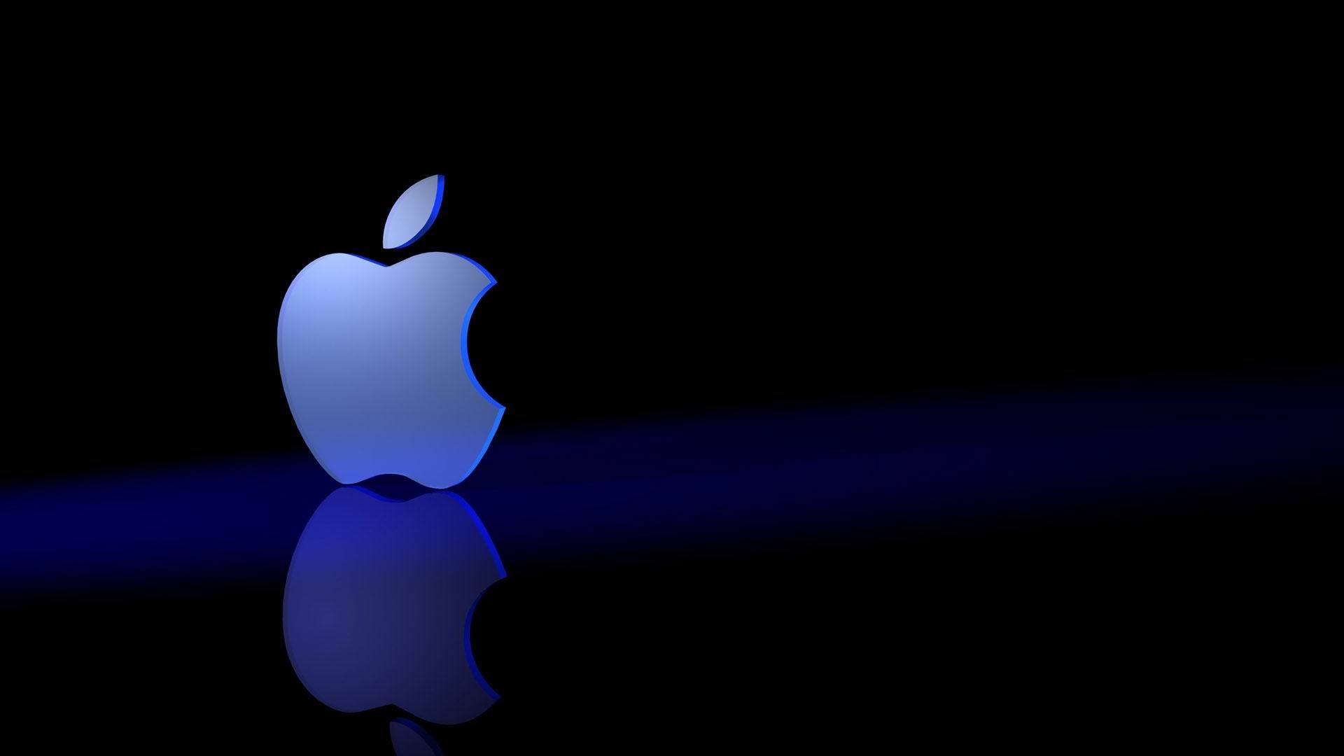 Apple Logo Blue Brand Advertising Wallpaper HD