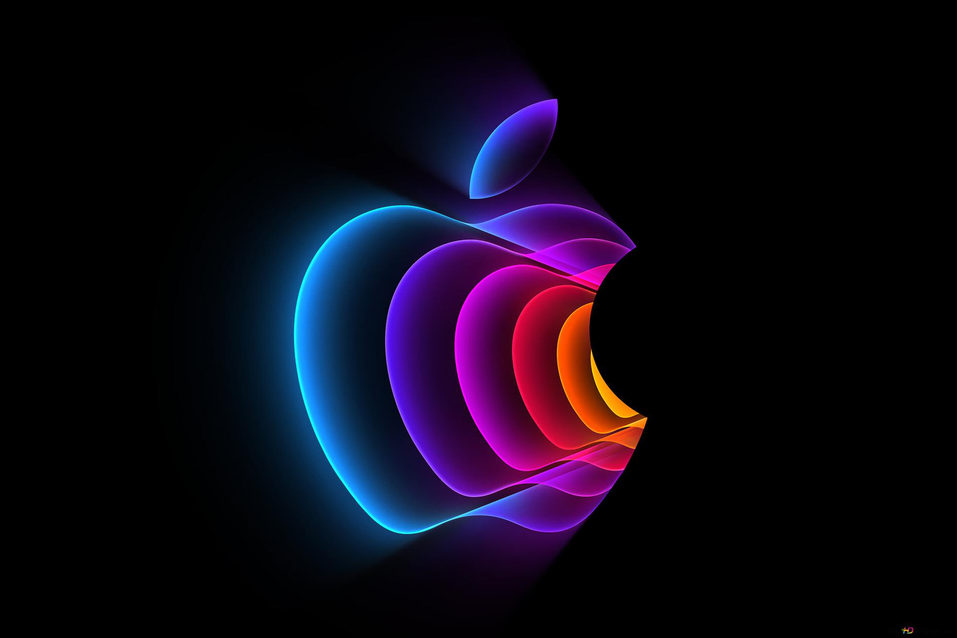 3D colorful Apple logo 4K wallpaper download