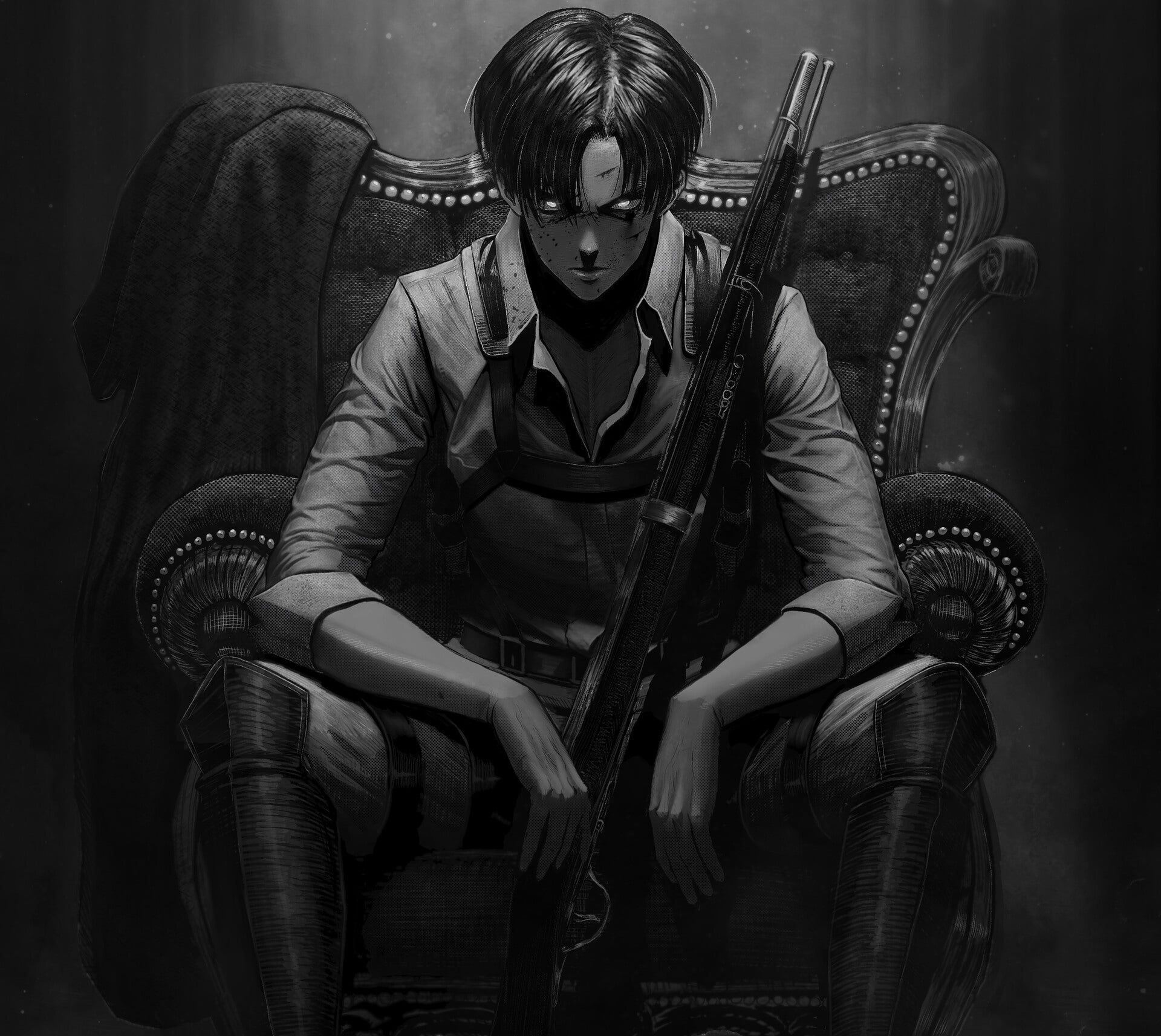 Free download Anime Attack On Titan Levi Ackerman 1080P wallpaper hdwallpaper [1920x1714] for your Desktop, Mobile & Tablet. Explore Levi Black And White Wallpaper. Wallpaper Black And White, White