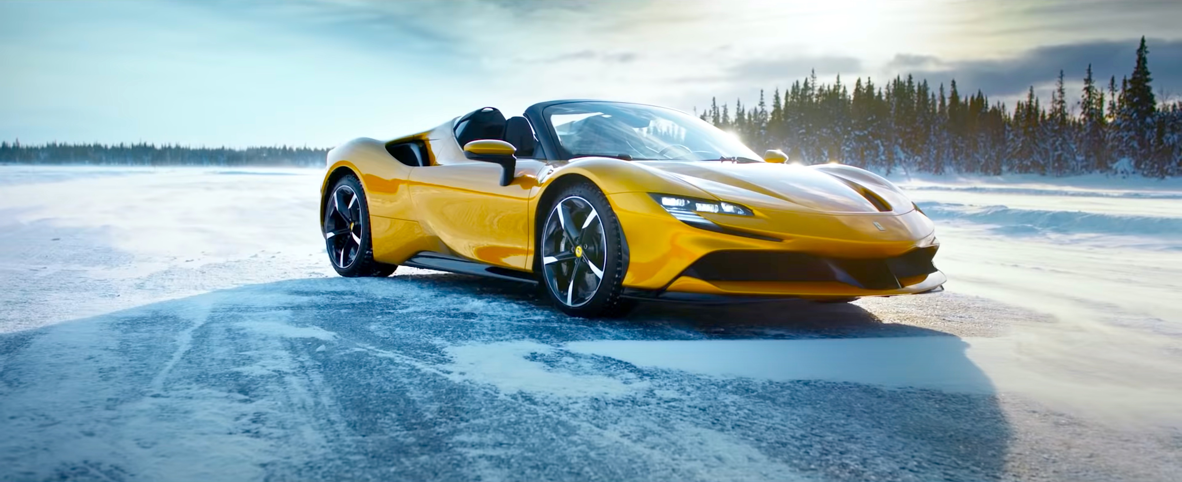 Driverland Ferrari SF90 Spider Rides in the snow. Do you want to drift? #ferrari #sf90 #spider