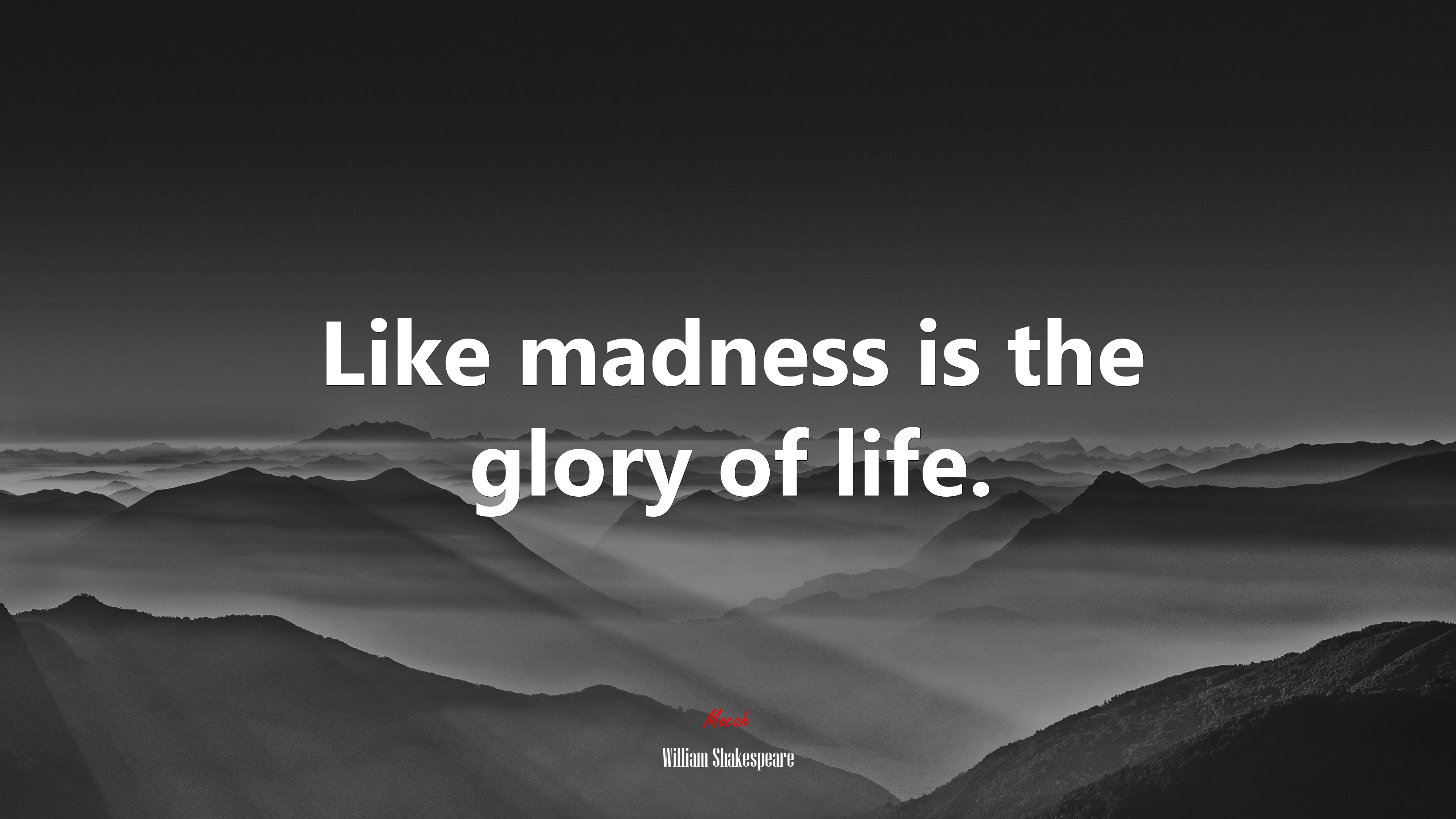 Like madness is the glory of life. William Shakespeare quote Gallery HD Wallpaper