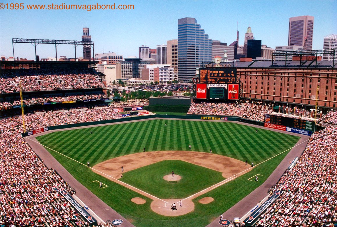 Stadium Vagabond No Twitter: Oriole Park At Camden Yards, Baltimore, MD Circa 1995 Of The Baltimore Orioles To Celebrate The Return Of Baseball, Stadium Vagabond Will Feature A Series Of Ballpark